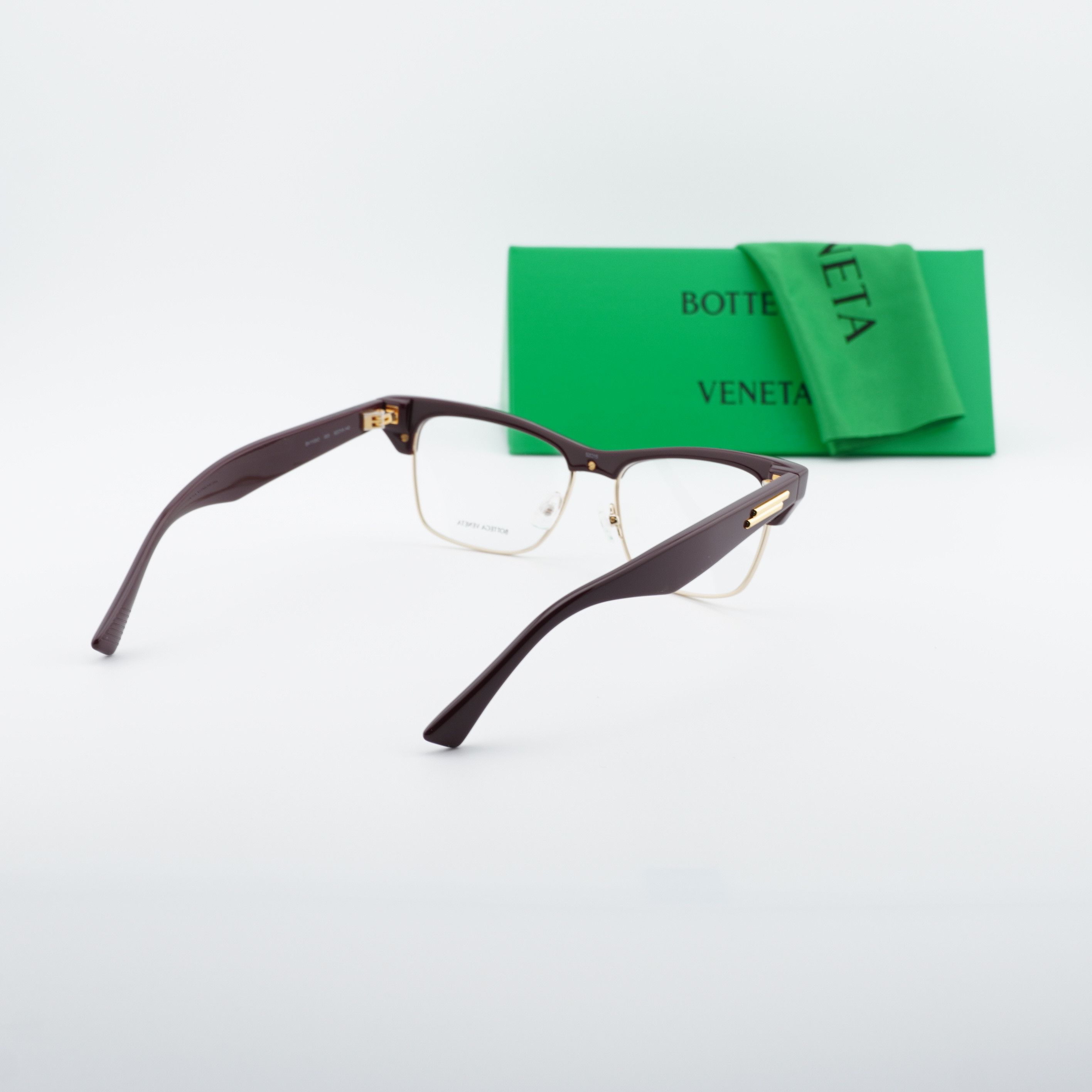 Bottega Veneta Bottega Veneta BV1100O 003 Eyeglasses Burgundy/Gold 52mm Size ONE SIZE - 11 Thumbnail