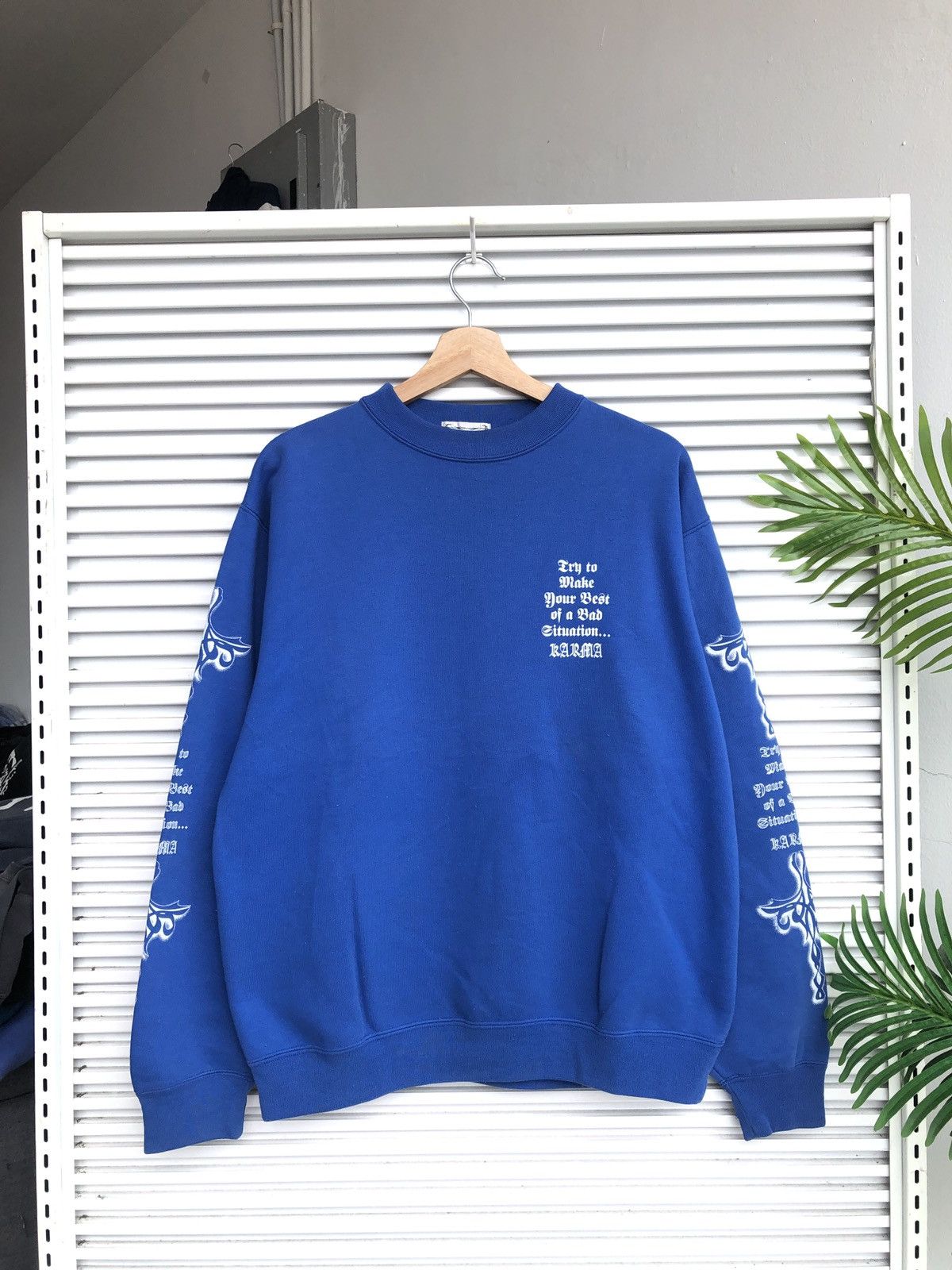 Japanese Brand Vintage Karma Chrome Cross Hearts Wings Crewneck Size US L / EU 52-54 / 3 - 2 Thumbnail