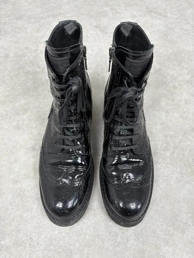 Prada 2000s Prada Black Satin Leather Classy Boots Size US 9 / EU 42 - 2 Thumbnail