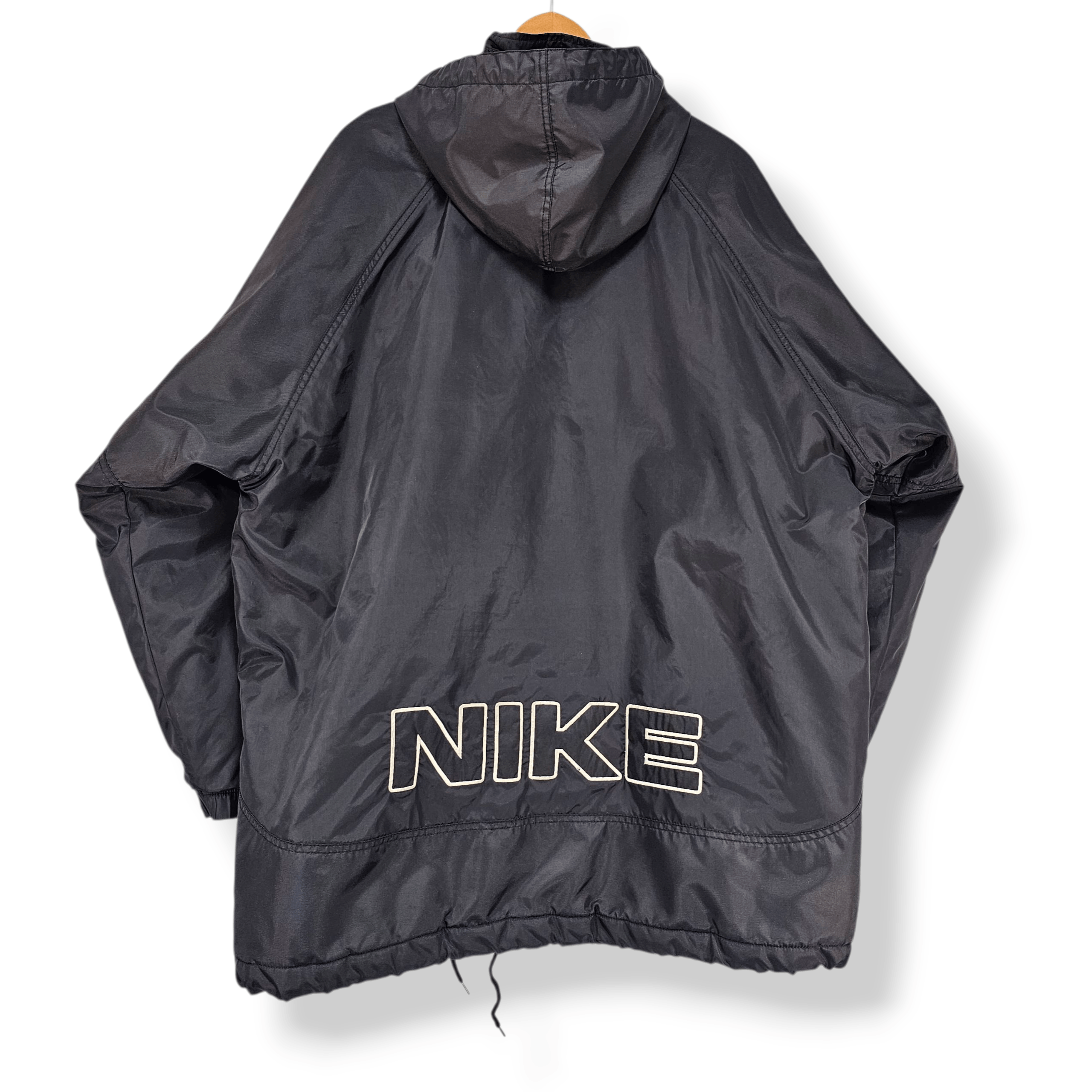 Nike Vintage 90s Nike Black Puffer Parka Jacket Quilted Liner Size US XL / EU 56 / 4 - 2 Thumbnail