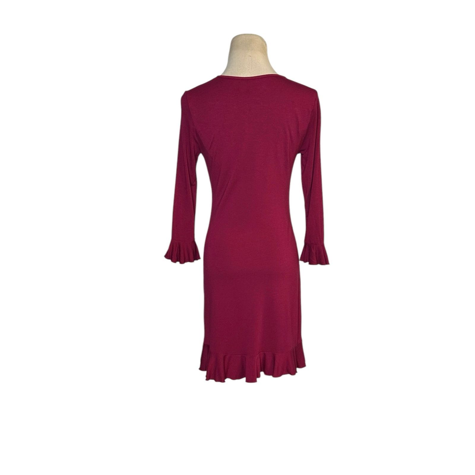 Urban Outfitters Urban Outfitters Grace Burgundy Ruffle Mini Dress size Small Size S / US 4 / IT 40 - 11 Thumbnail