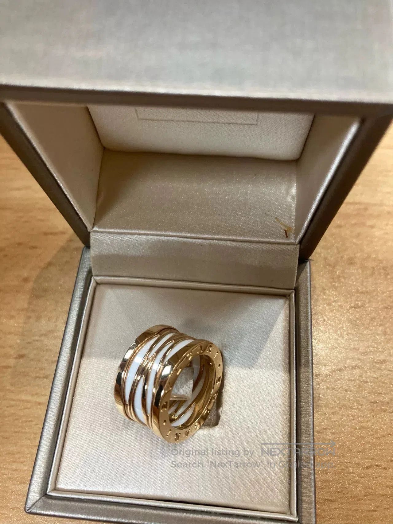 Bvlgari BVLGARI 18K Rose Gold White Ceramic Wide Ring. Size ONE SIZE - 2 Thumbnail
