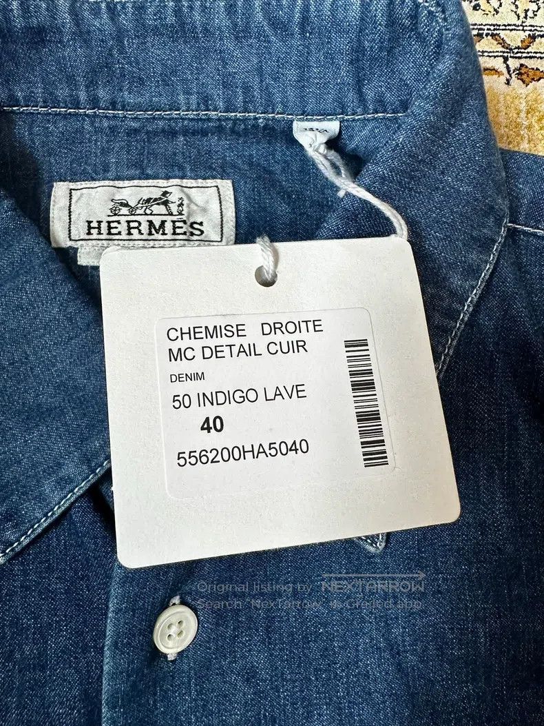 Hermes Hermes Denim pocket leather patched short sleeve shirt uni Size US XXS / EU 40 - 8 Thumbnail