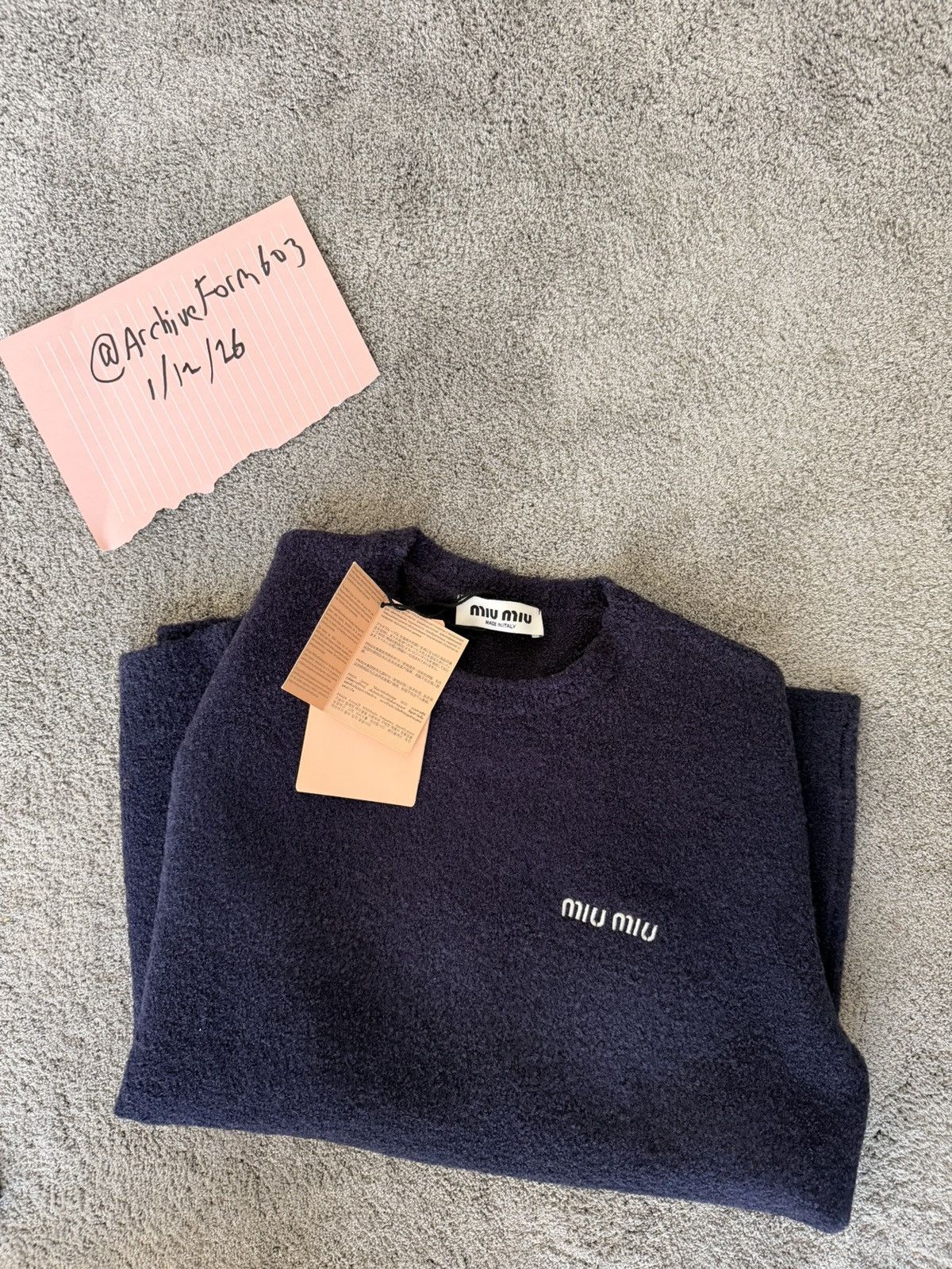 Miu Miu Miu Miu logo (terry) long-sleeve sweater (new) Size US XS / EU 42 / 0 - 20 Thumbnail