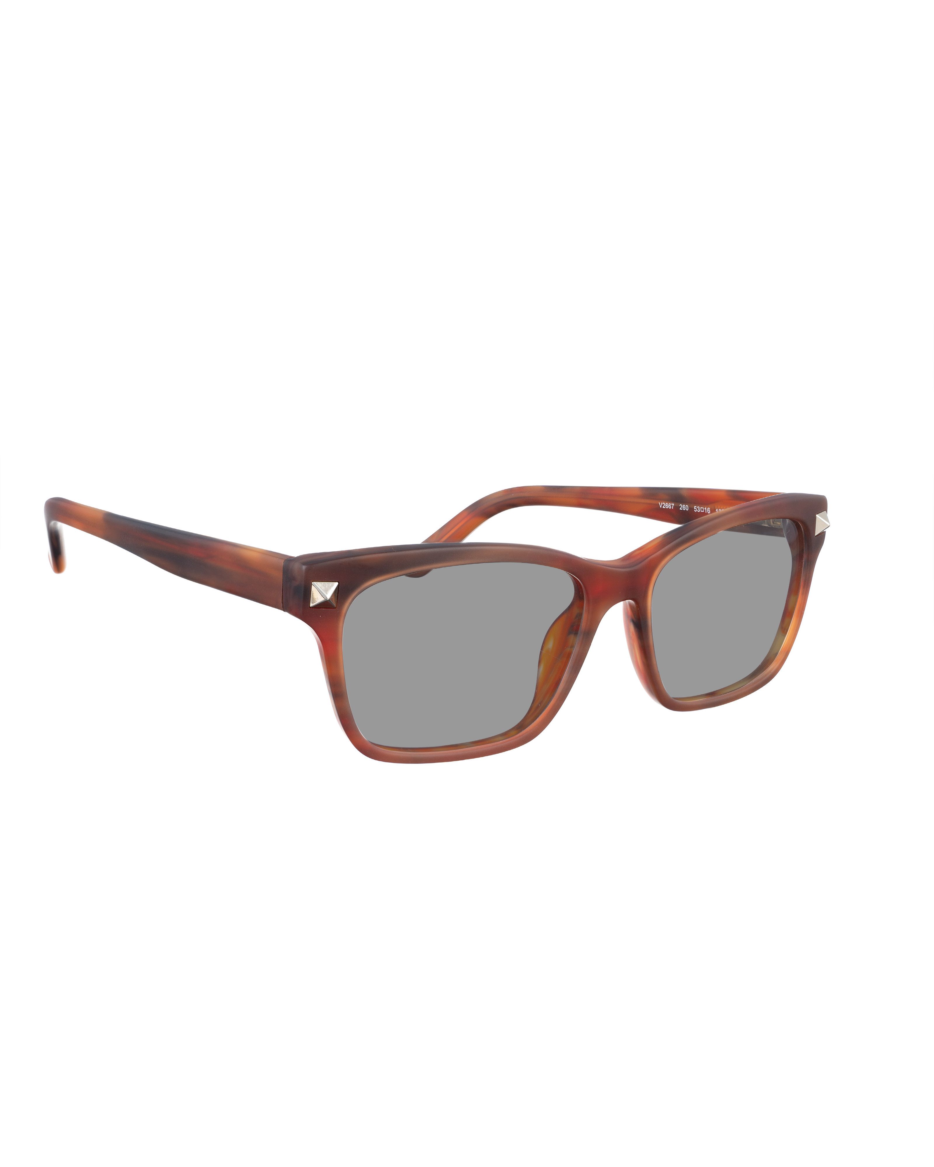 Valentino Valentino 00s Matte Havana Brown Nerdy Sunglasses with Studs Size ONE SIZE - 2 Thumbnail