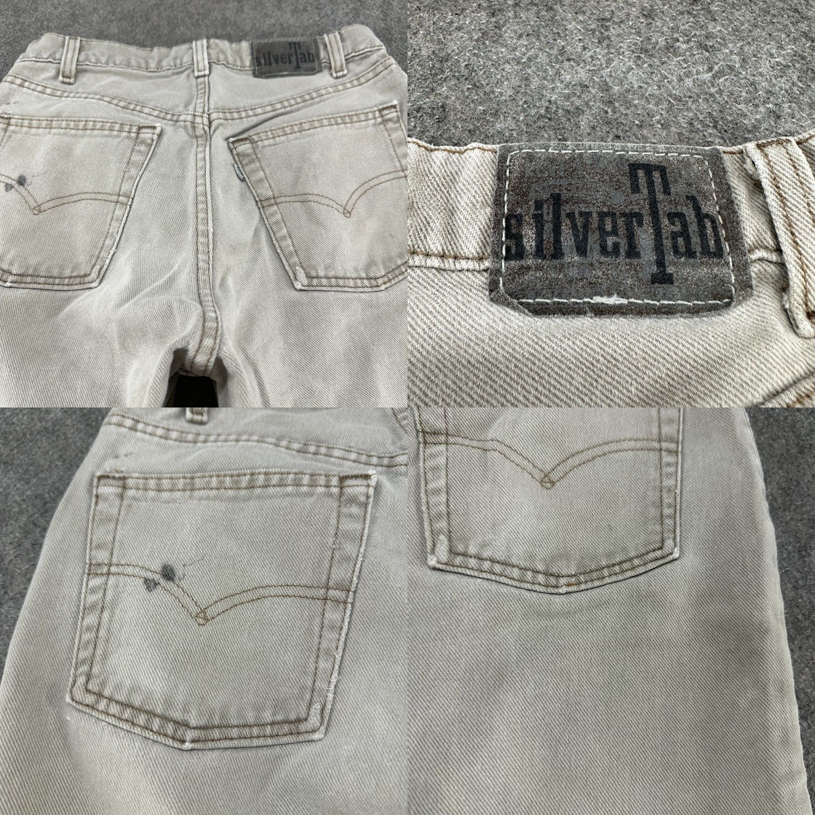 Levi's VINTAGE Levi's Silvertab Jeans Mens 30x32 Brown Distressed 90s Straight Denim Cotton Wool? (No wool) Size US 30 / EU 46 - 9 Thumbnail