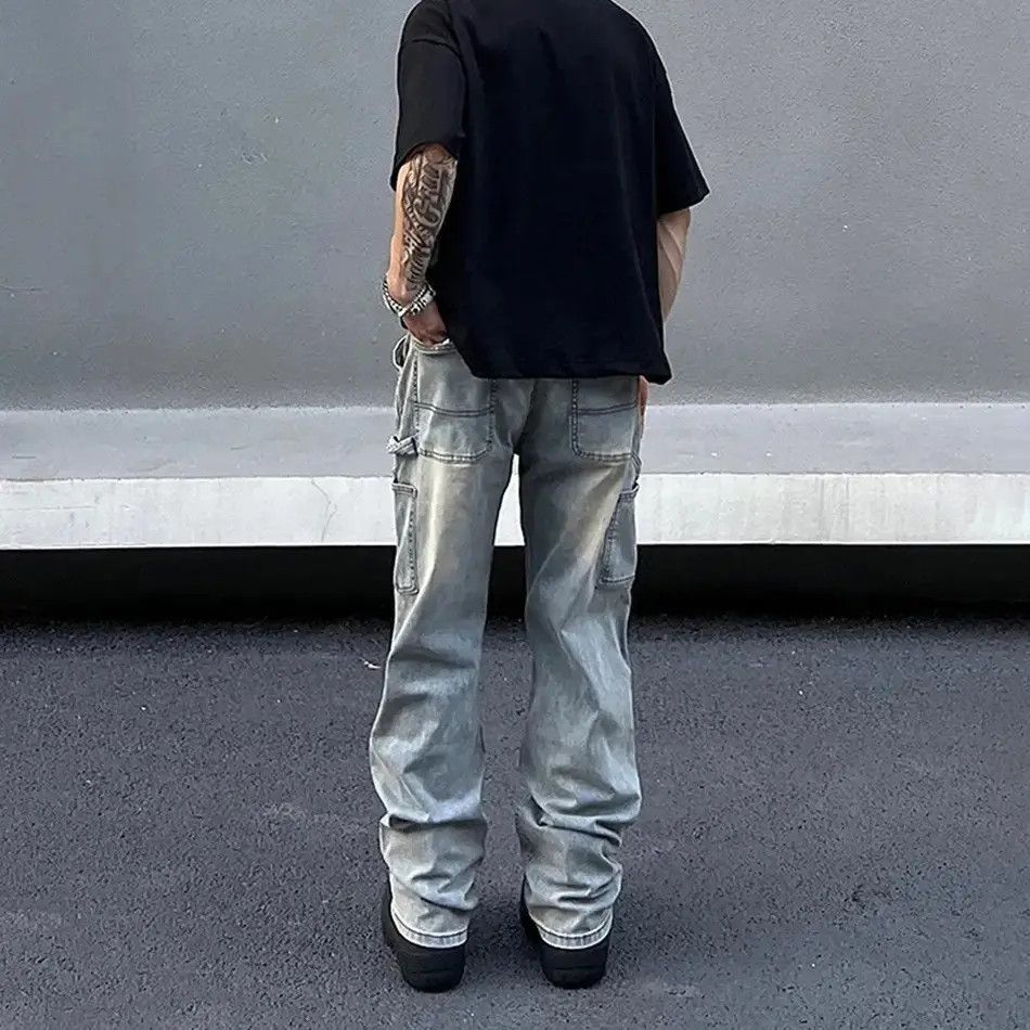 Japanese Brand Street cargo loose washed jeans trousers 90’s y2k Size US 34 / EU 50 - 6 Thumbnail