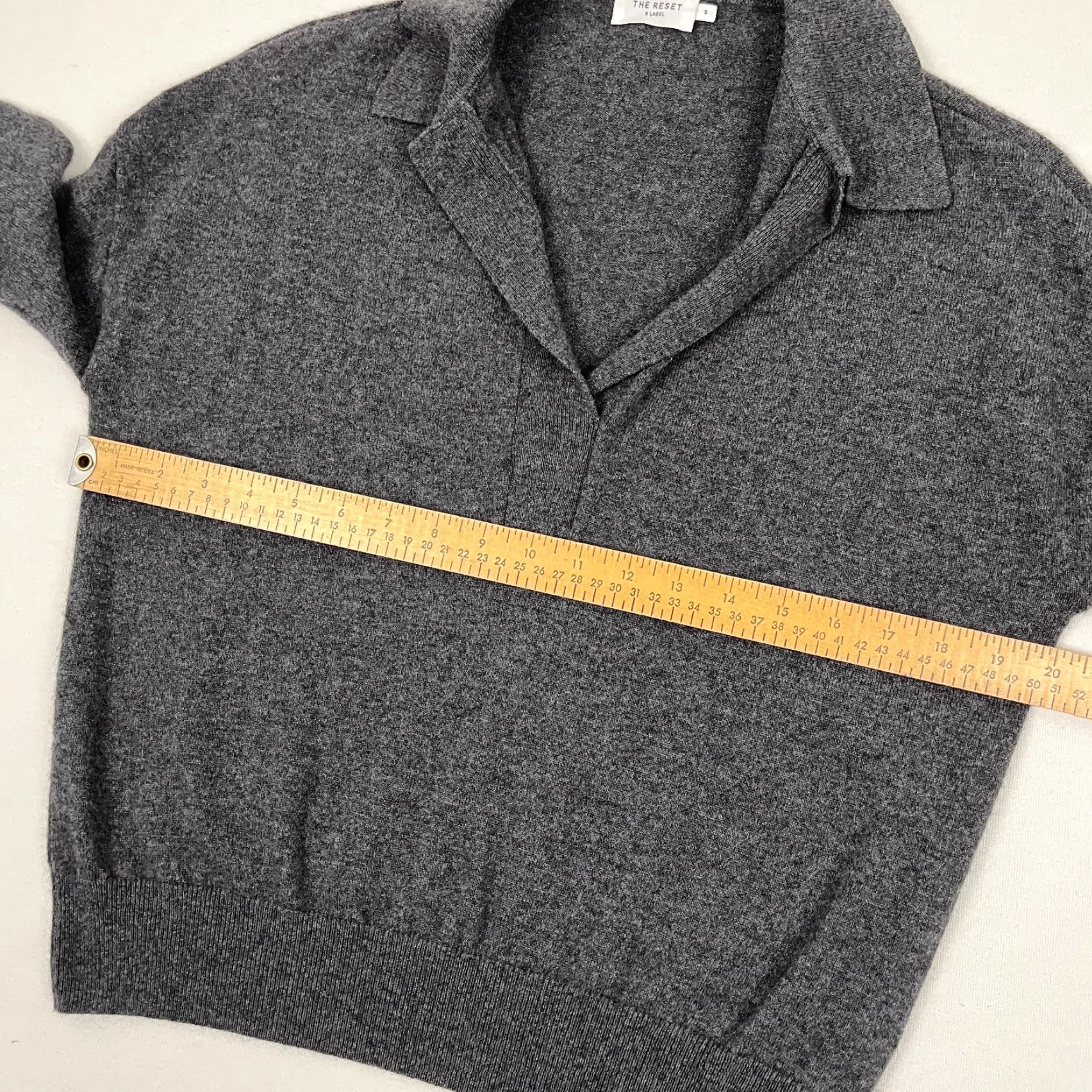 J.Crew Womens Sweater The Reset R Label Gray Ribbed Cashmere Wool Quiet Luxury Prep S Size L / US 10 / IT 46 - 6 Thumbnail