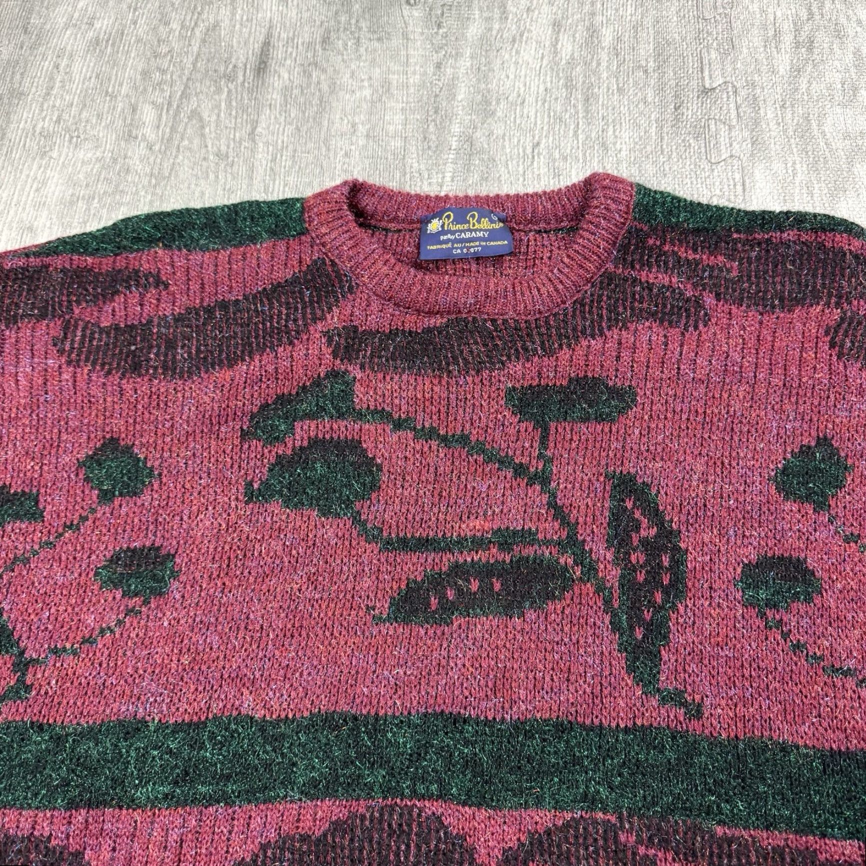 Prince VTG Prince Bellini Sweater Pullover Knit Multicolor 90s 80s Funky Zig Zag Long Sleeve Mens XL Size US L / EU 52-54 / 3 - 2 Thumbnail