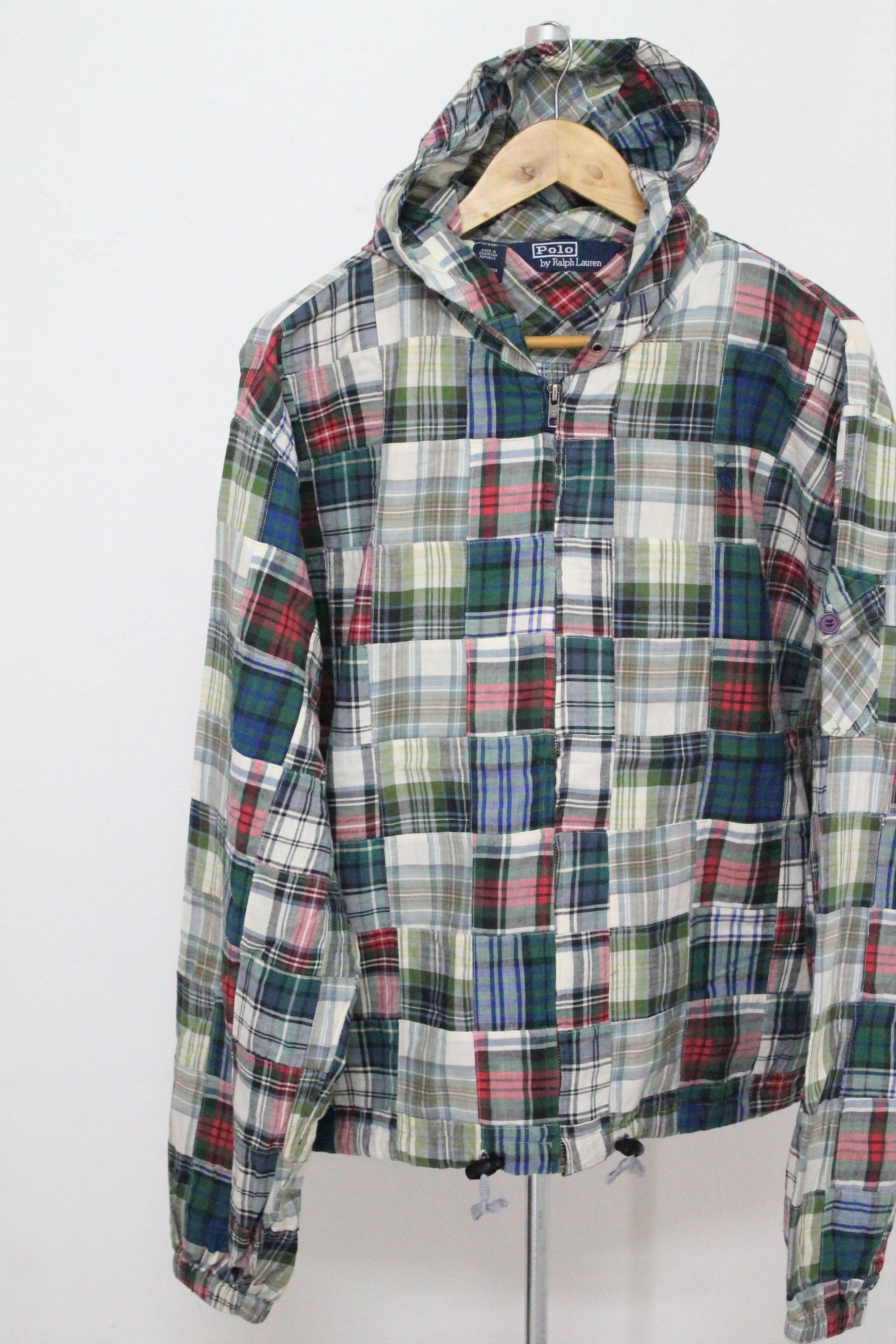 Polo Ralph Lauren Vintage POLO RALPH LAUREN Madras Hoodie Patchwork. Size US L / EU 52-54 / 3 - 4 Thumbnail