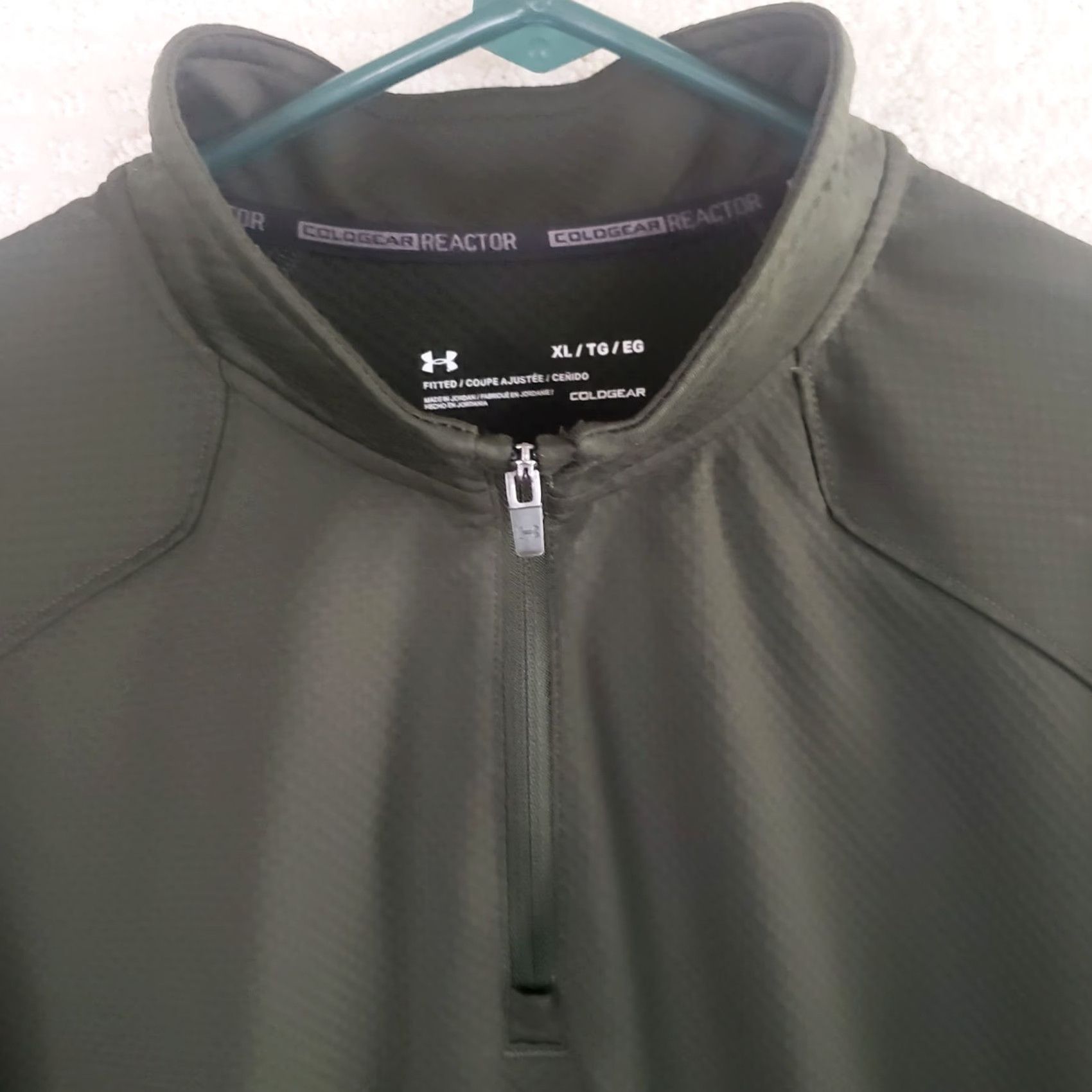 Under Armour Under Armour Cold Gear Reactor 1/4 Zip Fitted Pullover Men XL Dark Green Colorblock Mock Neck Zip Pullover Mens Size US XL / EU 56 / 4 - 4 Thumbnail