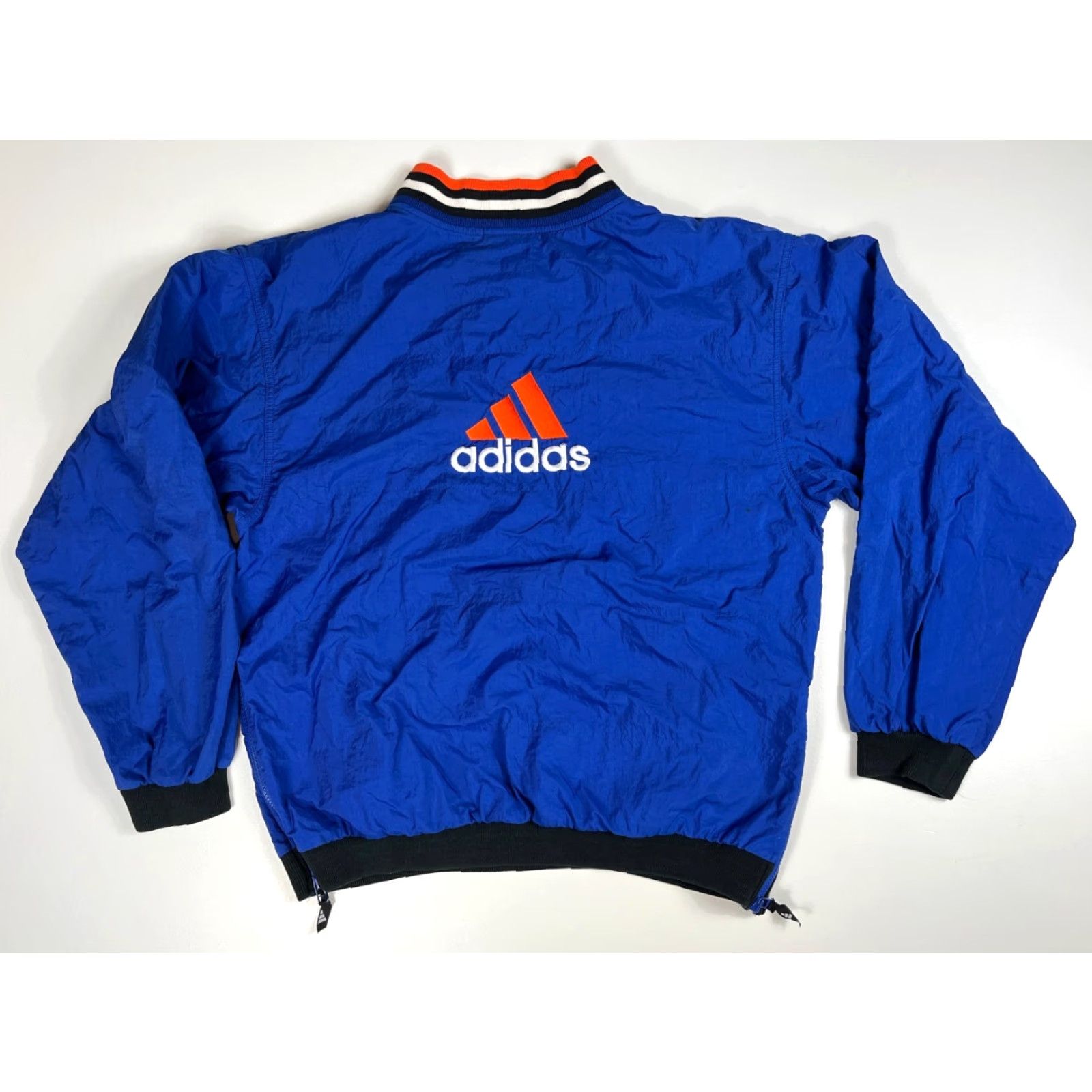Adidas VINTAGE Adidas Windbreaker Jacket Mens 90s V-Neck Pullover Sz M Blue Front Pockets Zip Side Embroidery Size US M / EU 48-50 / 2 - 3 Thumbnail