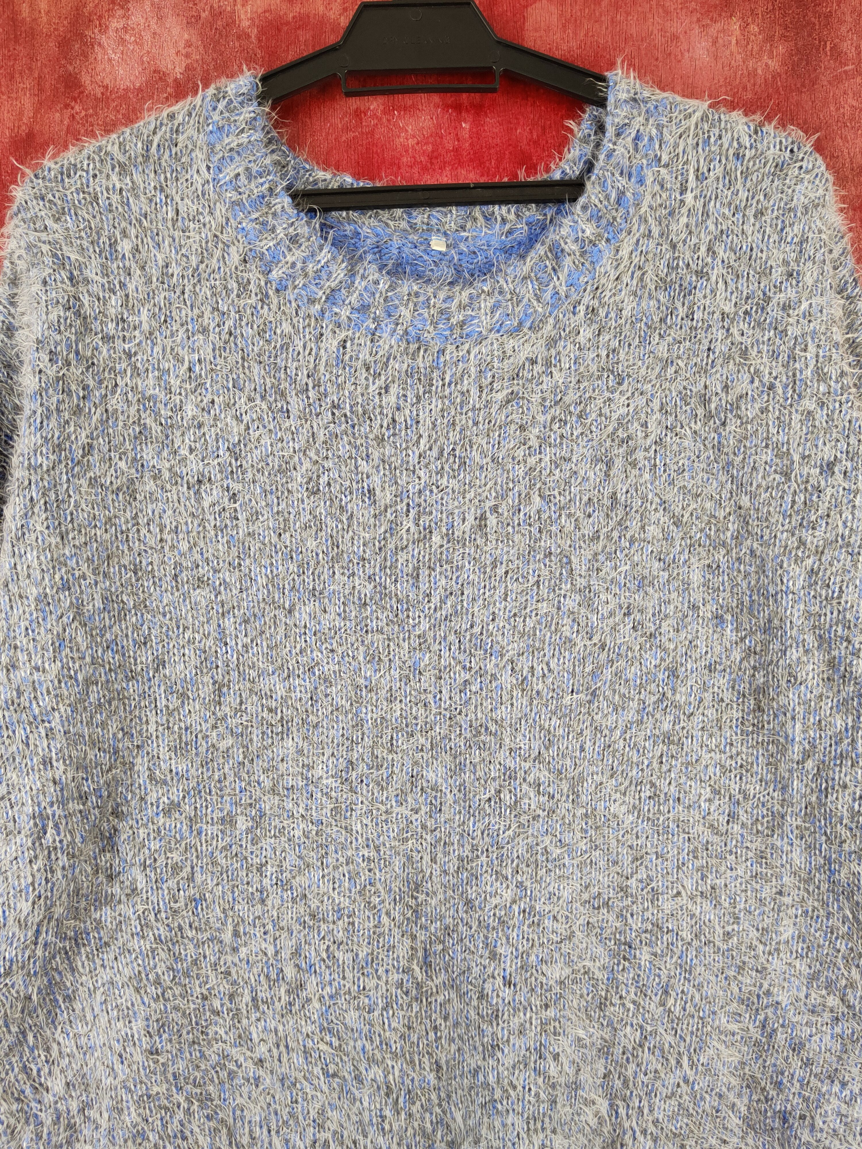 Japanese Brand × Vintage Vintage 💥 Japanese Brand Blue Gray Fur Mohair Knitwear Size M / US 6-8 / IT 42-44 - 2 Thumbnail
