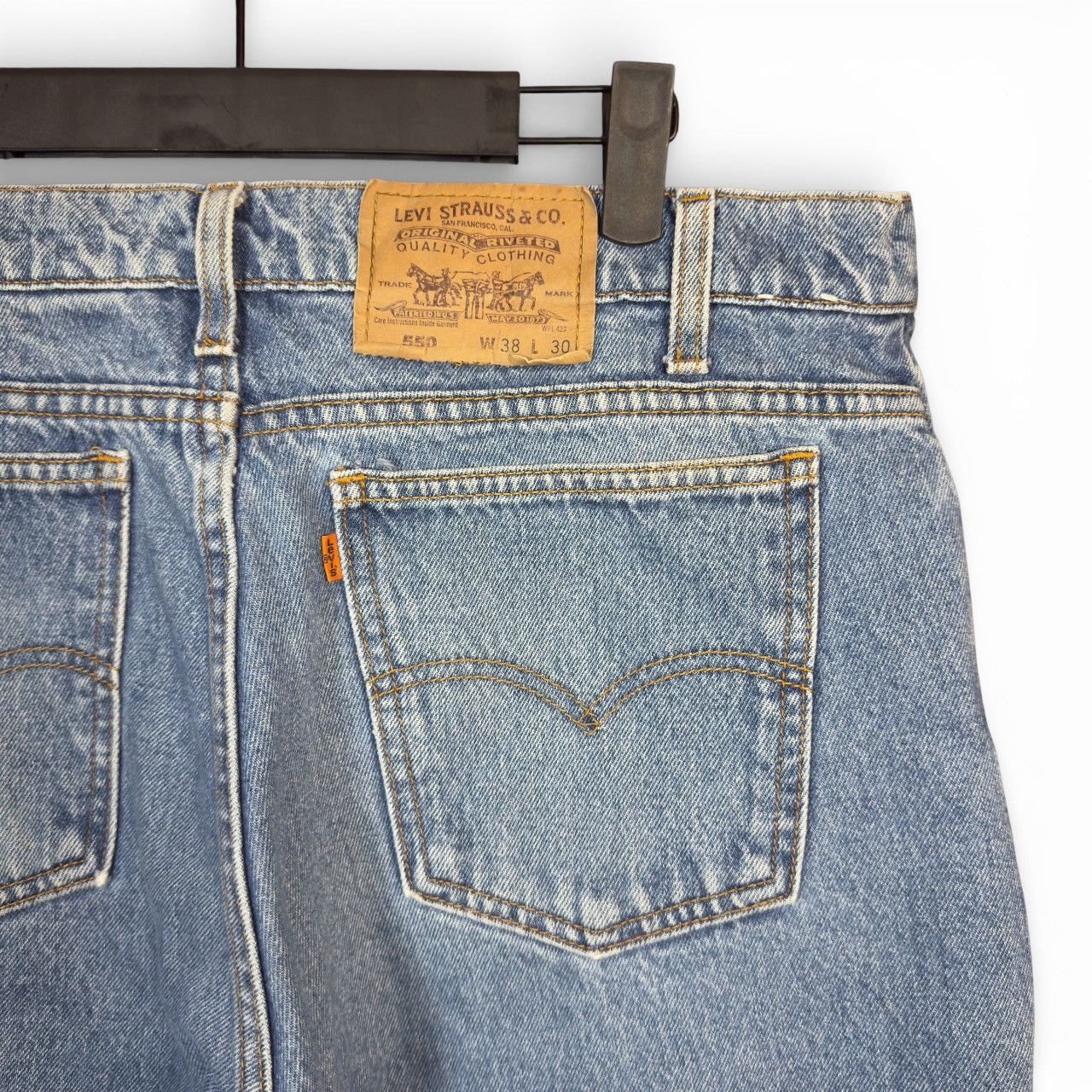 Levi's Vintage 90s Levi's 550 Orange Tab Relaxed Fit Denim Jeans Size US 38 / EU 54 - 2 Thumbnail
