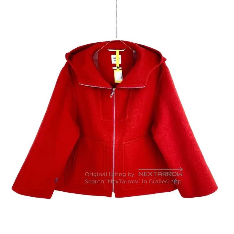 Hermes Hermes Cashmere Red Hooded Cloak Coat Jacket Size XS / US 0-2 / IT 36-38 - 1 Thumbnail