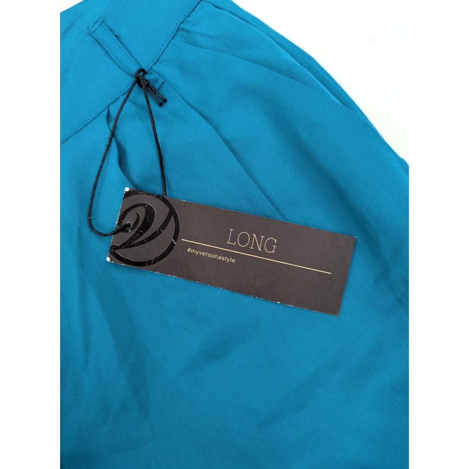 Vintage Versona Classic Fit Lyocell Wide-Leg Pants Women 0 Long Teal Blue Size 25" / US 0 / IT 36 - 6 Thumbnail