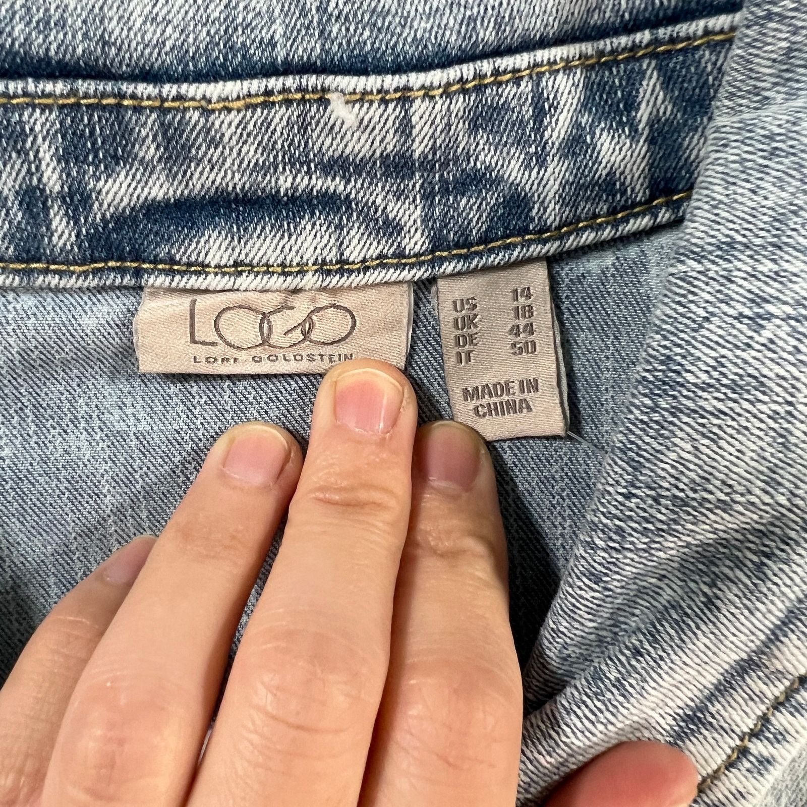 Other LOGO by Lori Goldstein Extended Shoulder Denim Jacket Size XL / US 12-14 / IT 48-50 - 3 Thumbnail