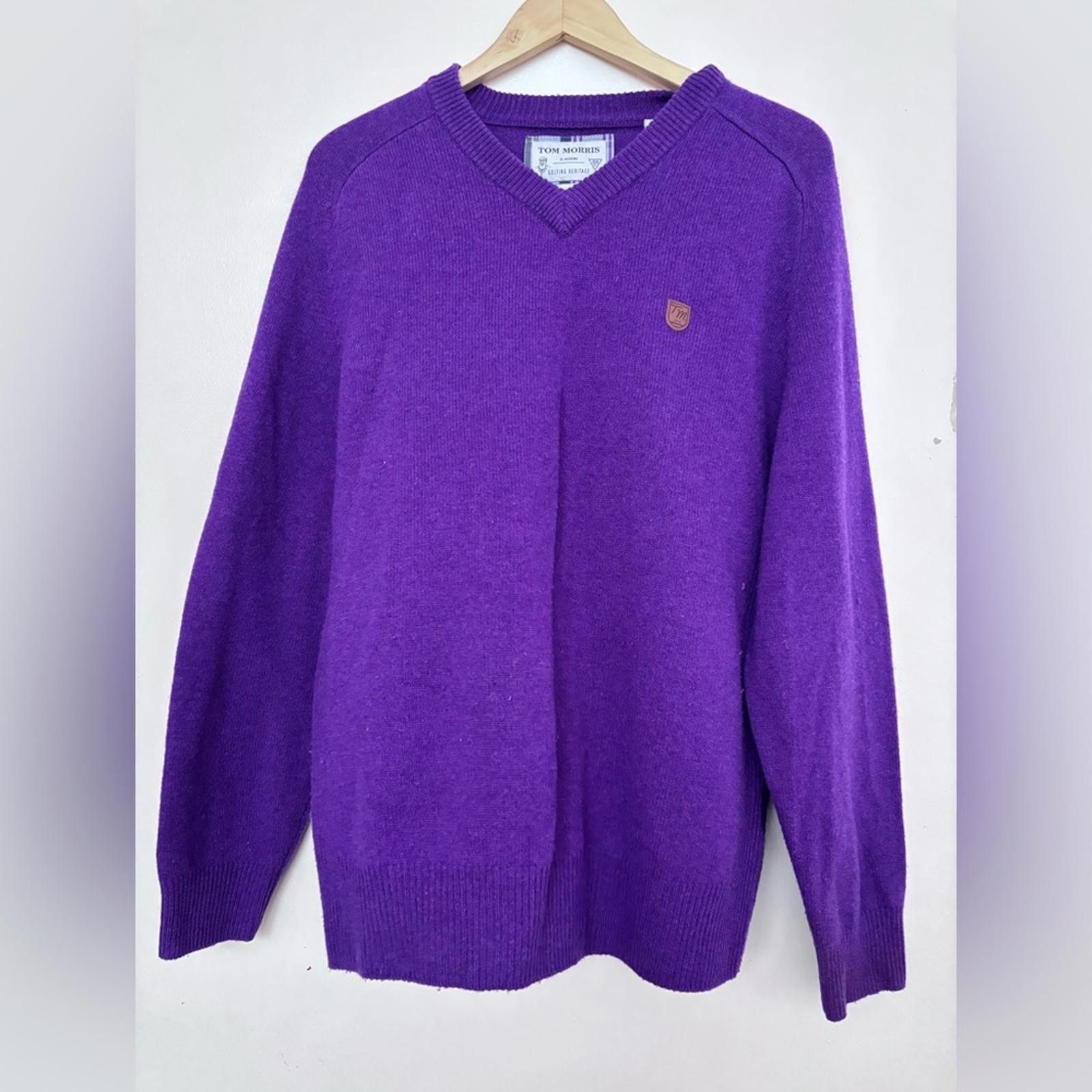 Other Tom Morris Purple Lambswool Sweater size XL Size US XL / EU 56 / 4 - 1 Thumbnail