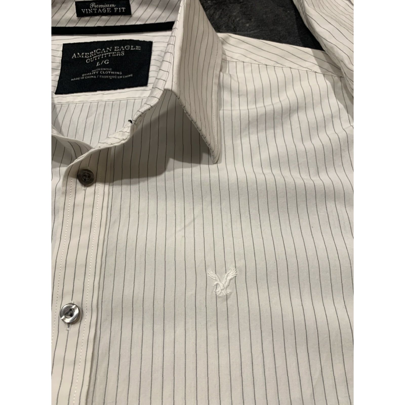 American Eagle Outfitters American Eagle Outfitters Button-Up Shirt Men’s Large Long Sleeve Striped White Casual Modern Size US L / EU 52-54 / 3 - 4 Thumbnail