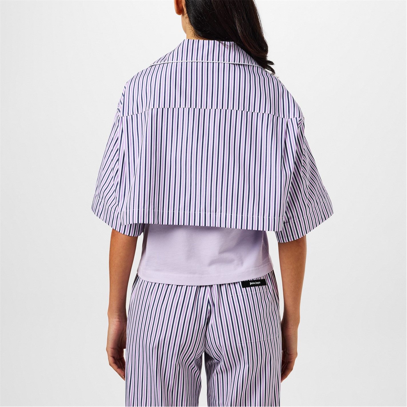Palm Angels o1g2r1mq0325 Striped Cropped Shirt in Multicolor Size S / US 4 / IT 40 - 5 Thumbnail