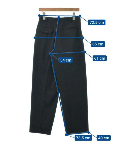 Comme des Garcons Homme Casual Pants Slacks 2 Tuck Zip Fly Full Length Navy Blue Size US 29 - 3 Thumbnail