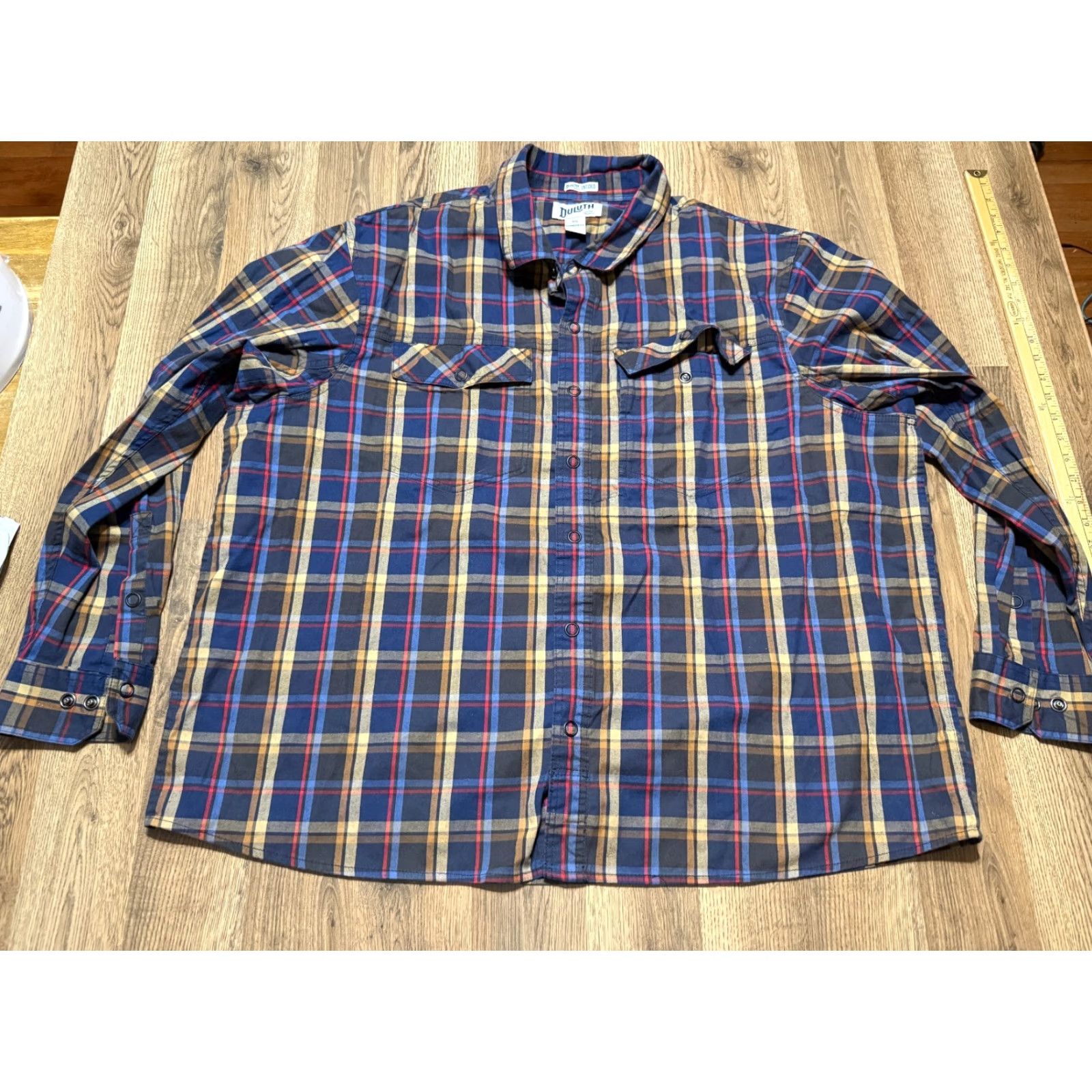 Vintage Duluth Shirt Button-Up Blue Plaid Long Sleeve 3XL Mens Regular Fit Size US XXL / EU 58 / 5 - 2 Thumbnail