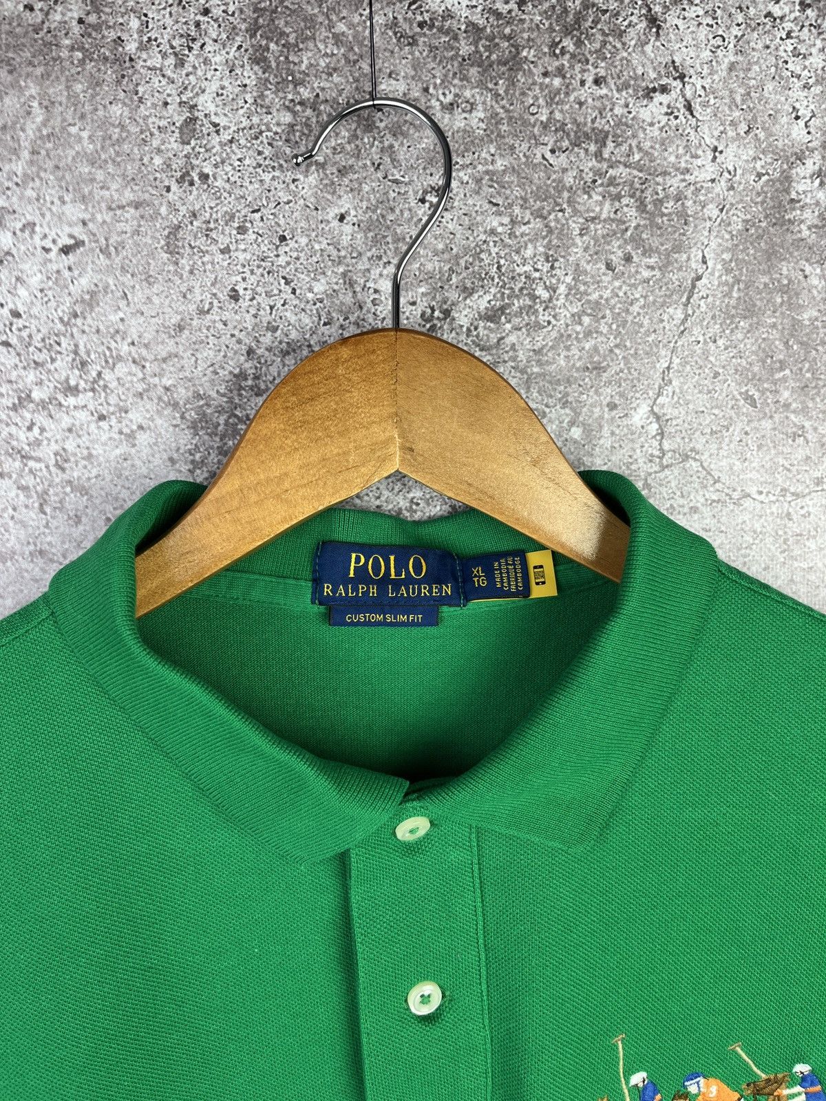 Polo Ralph Lauren Big Pony Green Polo Shirt XL Custom Slim Fit Number 3 Rugby Size US XL / EU 56 / 4 - 5 Thumbnail