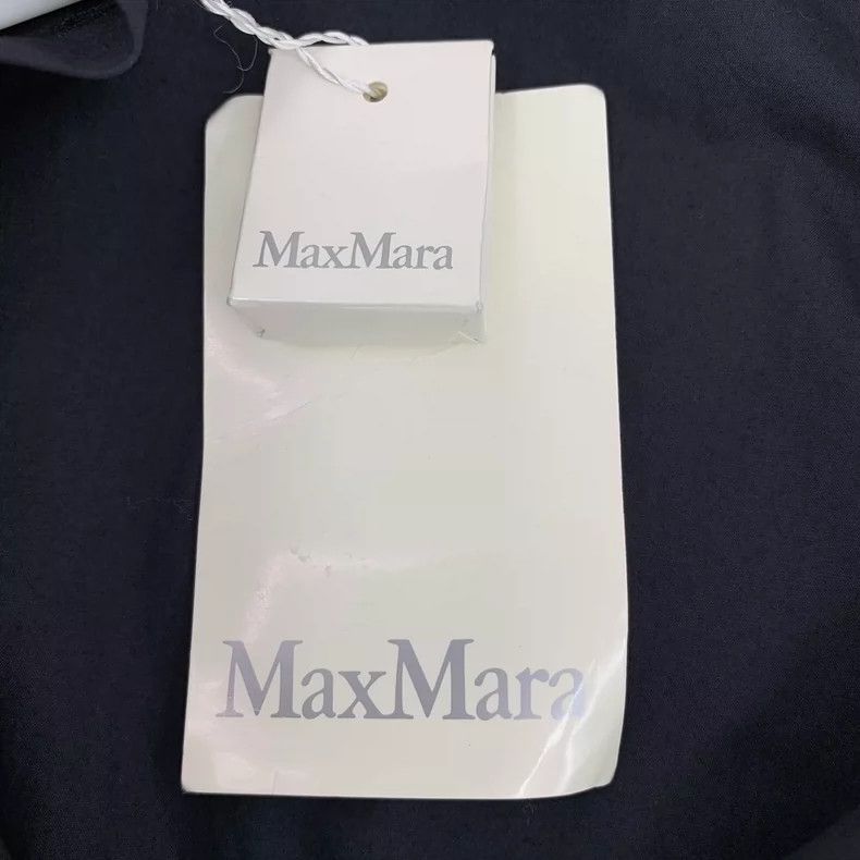 Max Mara Max Mara Dark Blue Cotton Long Sleeve Belted Shirt Dress Size L / US 10 / IT 46 - 7 Thumbnail