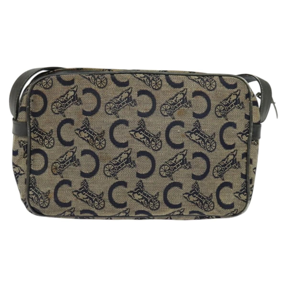 Celine CELINE C Sulky Shoulder Bag Canvas Navy Gold Size ONE SIZE - 3 Thumbnail