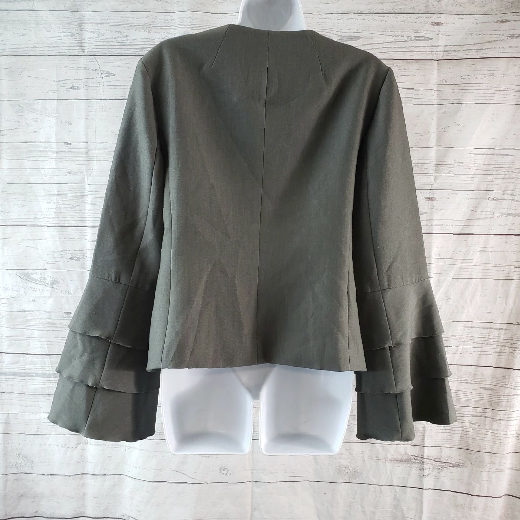 Banana Republic Banana Republic Womens Jacket Zip Gray 12 Bell Sleeves Faux Pockets Fashion Modern Basic Shirt? Size XL / US 12-14 / IT 48-50 - 4 Thumbnail