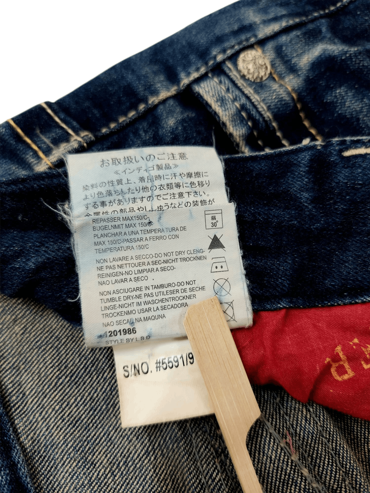 Designer 🔥Red Pepper Jeans Flare Embroidery Florish Skull Size 31" - 21 Thumbnail