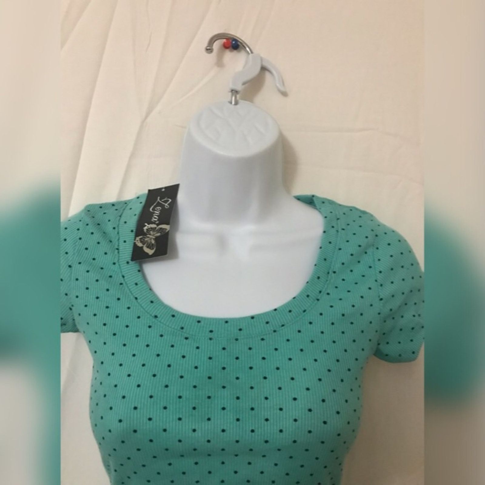 Other NWT Lena Turquoise Polka Dotted Floral Back Top Size S / US 4 / IT 40 - 2 Thumbnail
