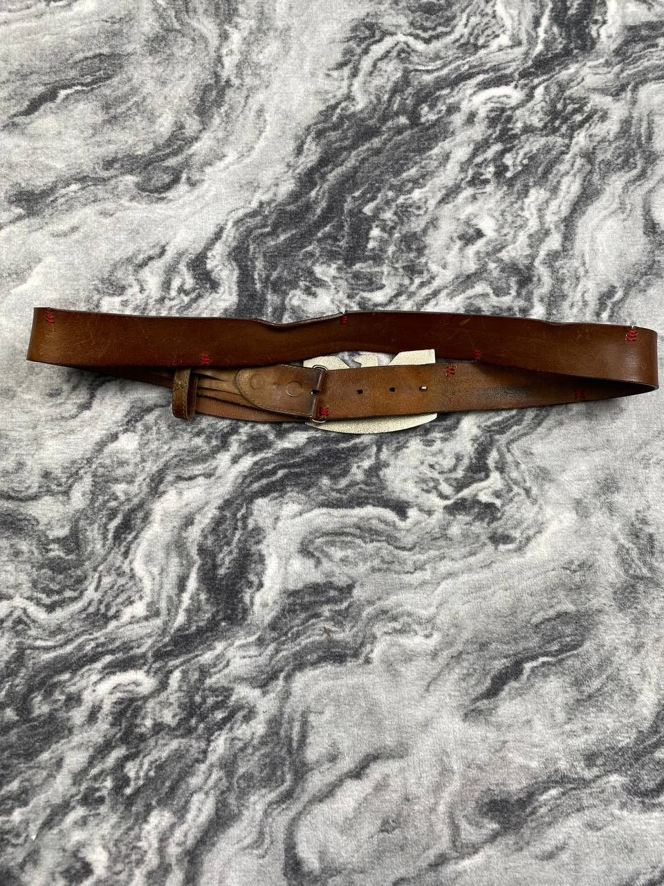 Giorgio Armani Vintage Giorgio Armani Leather Belt AJ Big Logo Size ONE SIZE - 3 Thumbnail
