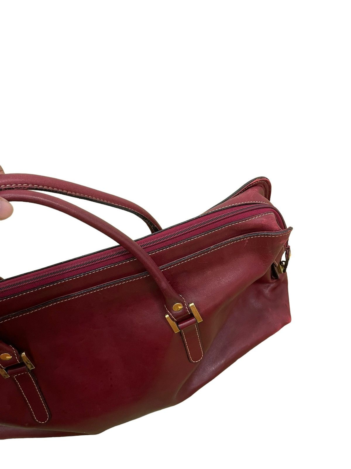 Vtg Full Leather Patina Duffel Bag Quarter Japan 1🟩