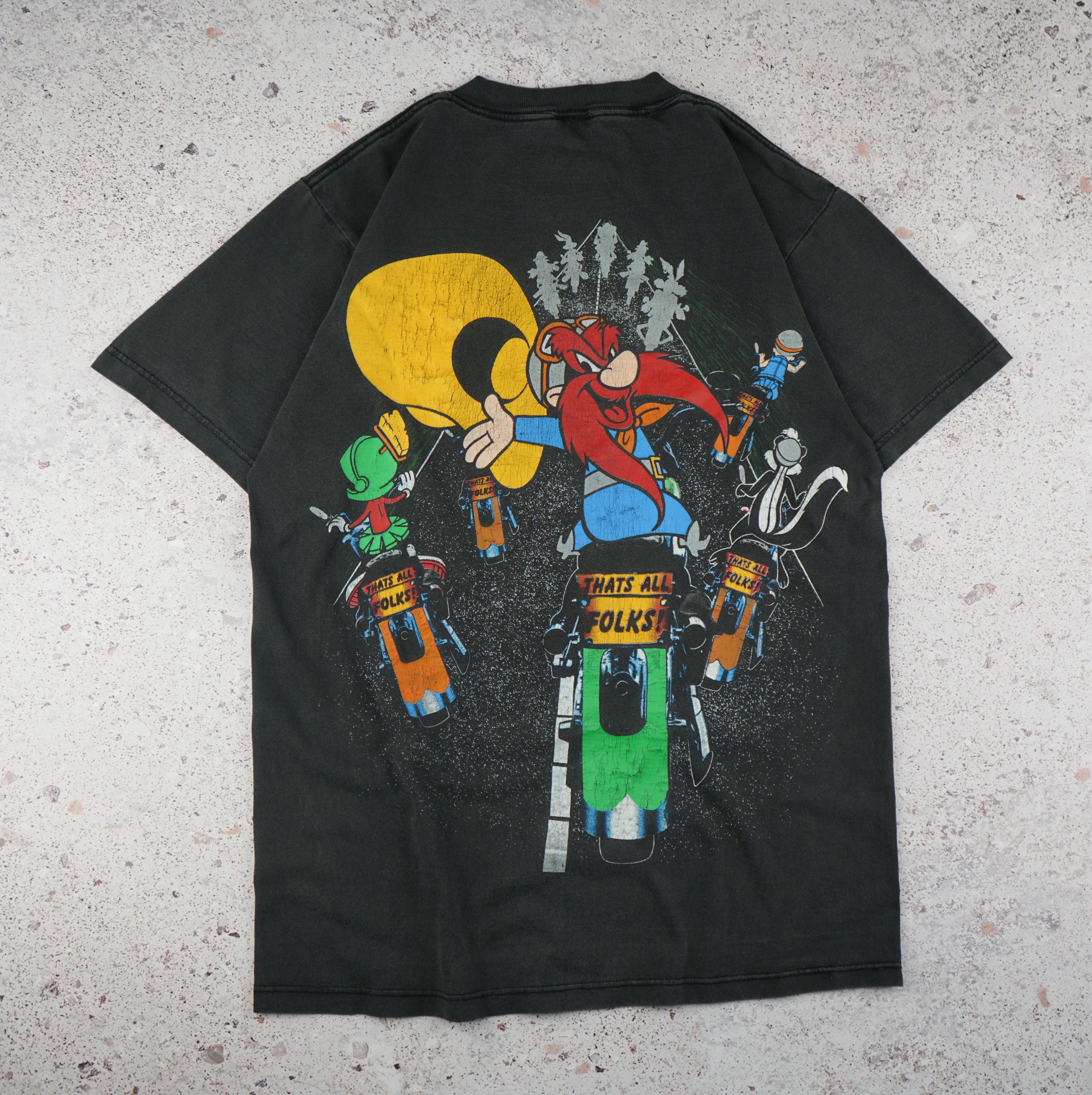 Vintage × Warner Bros Vintage Looney Tunes Motorcyclists T Shirt Size US S / EU 44-46 / 1 - 6 Thumbnail