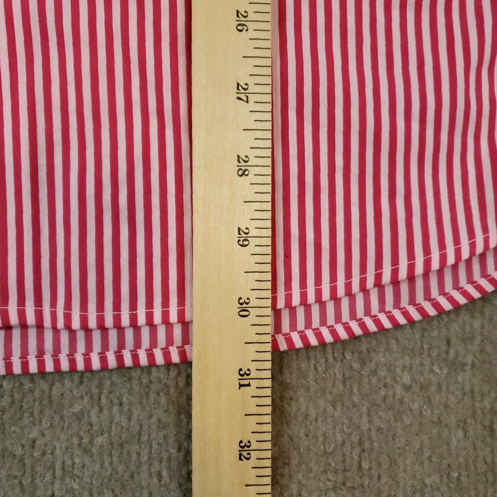 johnnie-O Johnnie-O Men's Medium Red and White Striped Long Sleeve Button Up Shirt Stretch Size US M / EU 48-50 / 2 - 3 Thumbnail