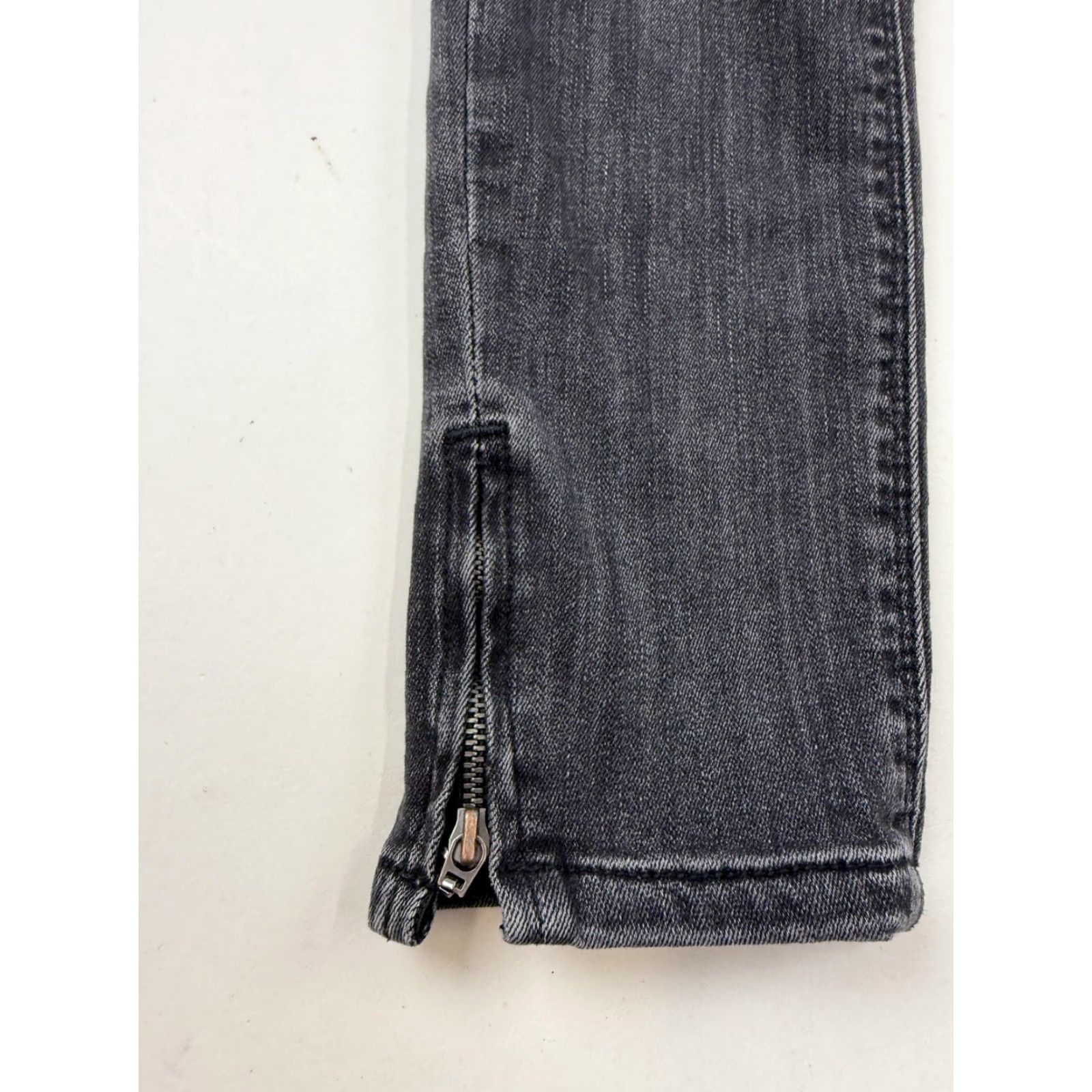 Vintage Only Kendell Jeans Womens Skinny Dark Gray Ankle Zip Distressed 30x27 Denim Slim Pockets Size 30" / US 8 / IT 44 - 3 Thumbnail