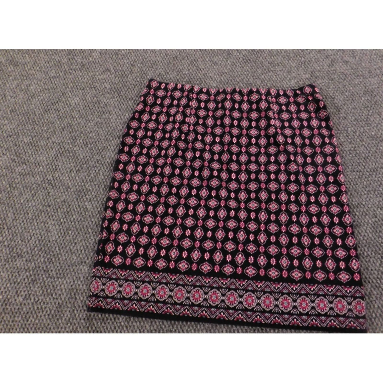 J. Jill J. Jill Skirt Short A-Line Purple Cotton Modal Knit Lined Ruffle Striped S Regular Womens Designer Size 28" / US 6 / IT 42 - 2 Thumbnail