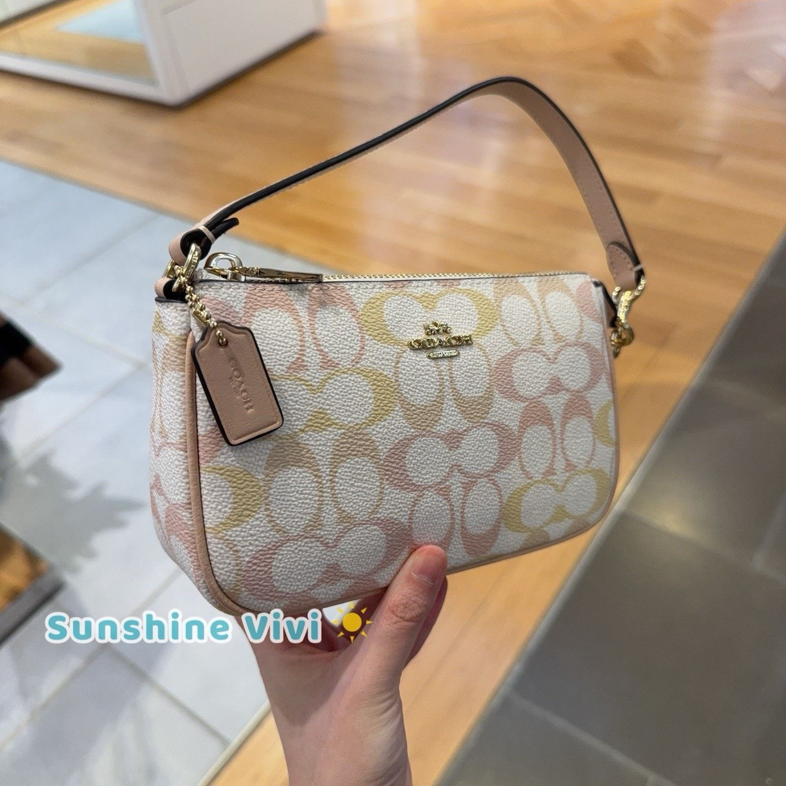Coach NWT Coach Nolita 19 Pretty Signature CDW29 CHALK/PINK Size ONE SIZE - 3 Thumbnail