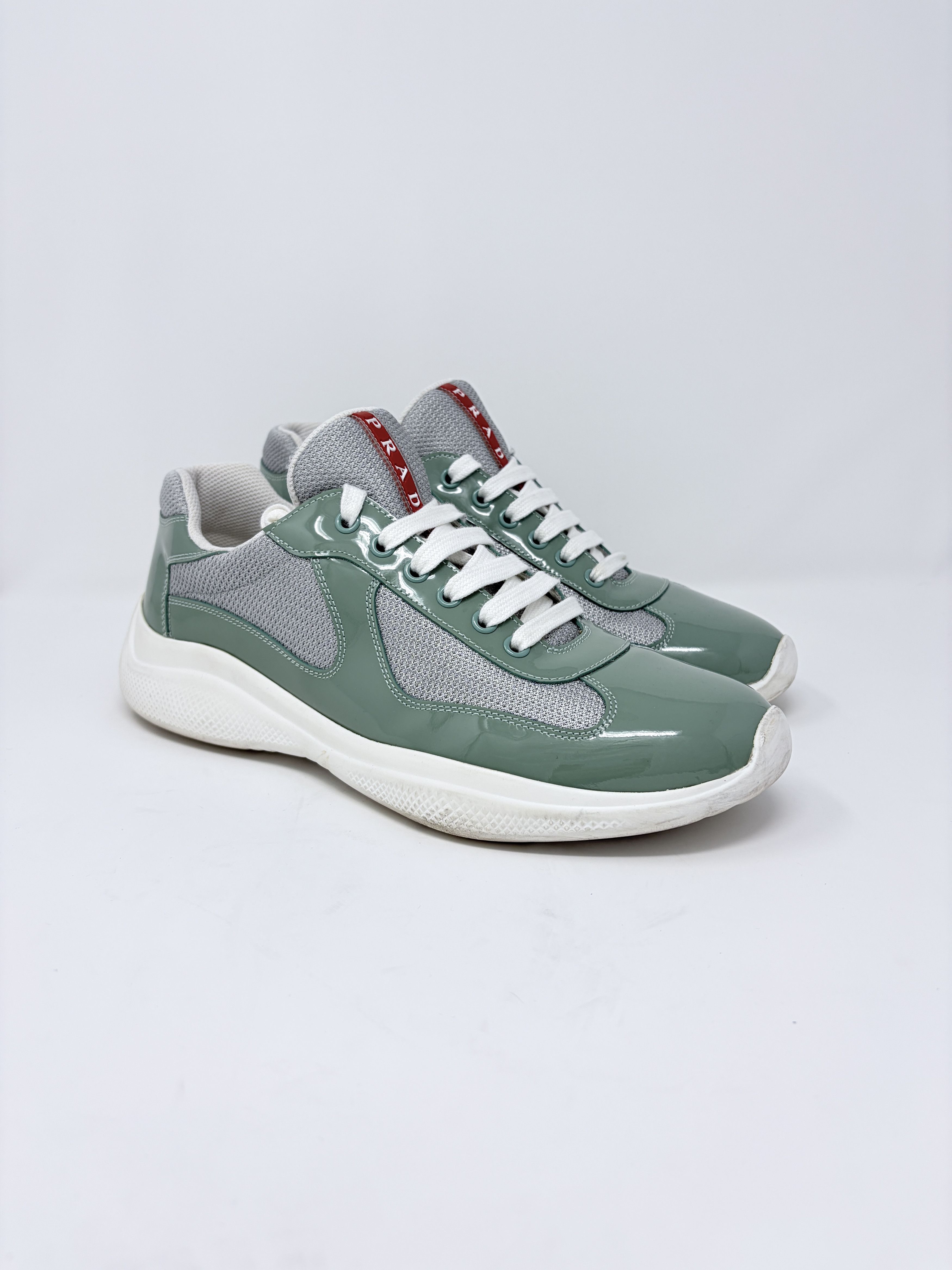 Prada Prada America's Cups Sage Green Patent Leather (Prada 7) Size US 8 / EU 41 - 1 Thumbnail