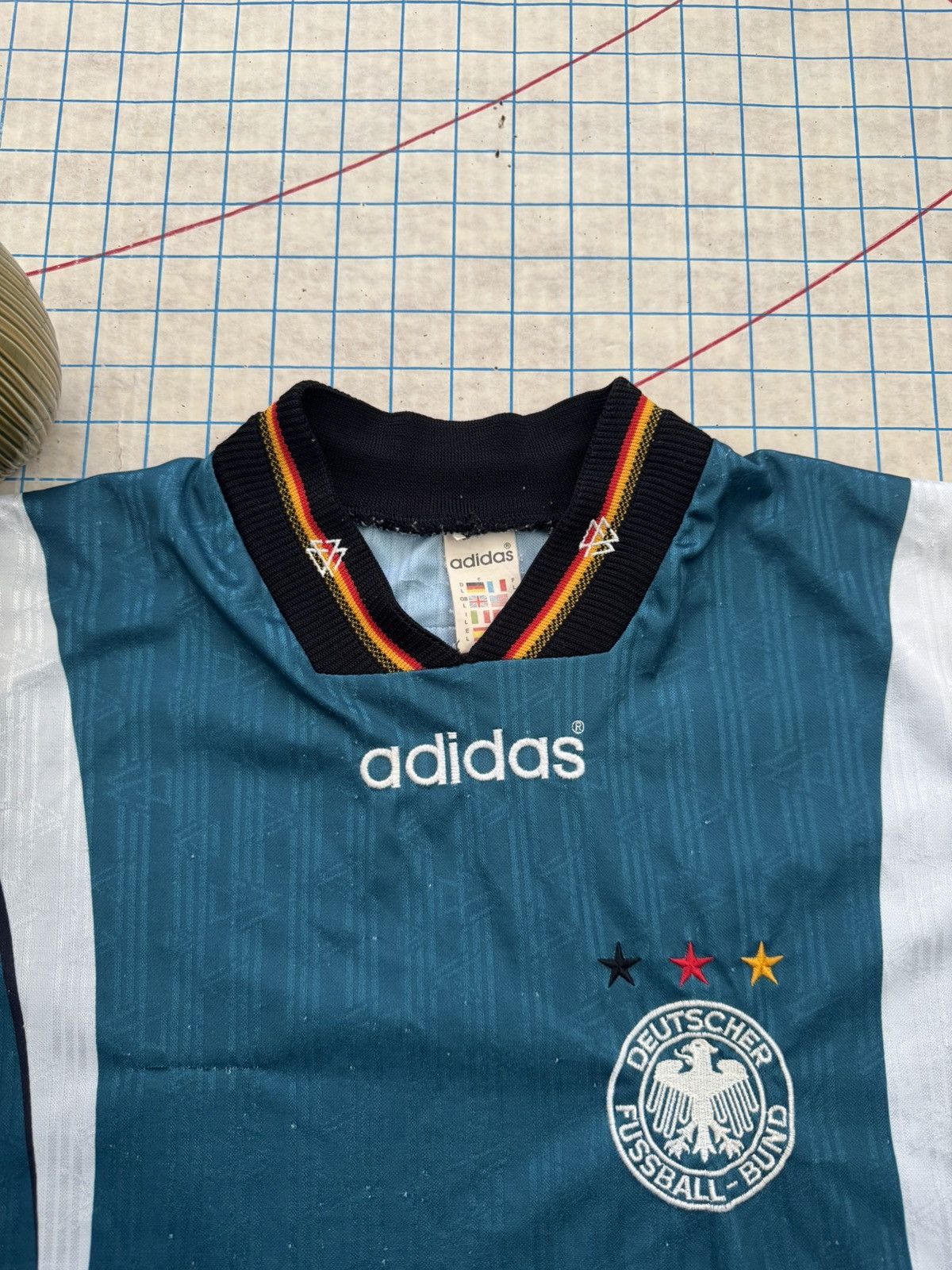 Adidas × Vintage Vintage 96 Adidas Germany Jersey Green Size Large Authentic Size US L / EU 52-54 / 3 - 6 Thumbnail