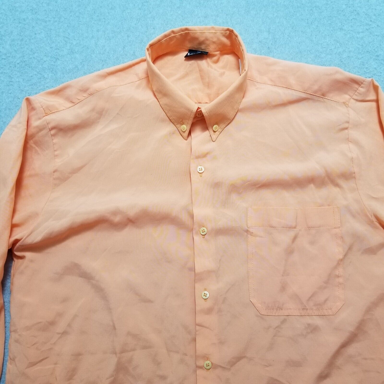 Other Vakko Shirt Womens XL Orange Button Up Long Sleeve Pocket Size XL / US 12-14 / IT 48-50 - 2 Thumbnail