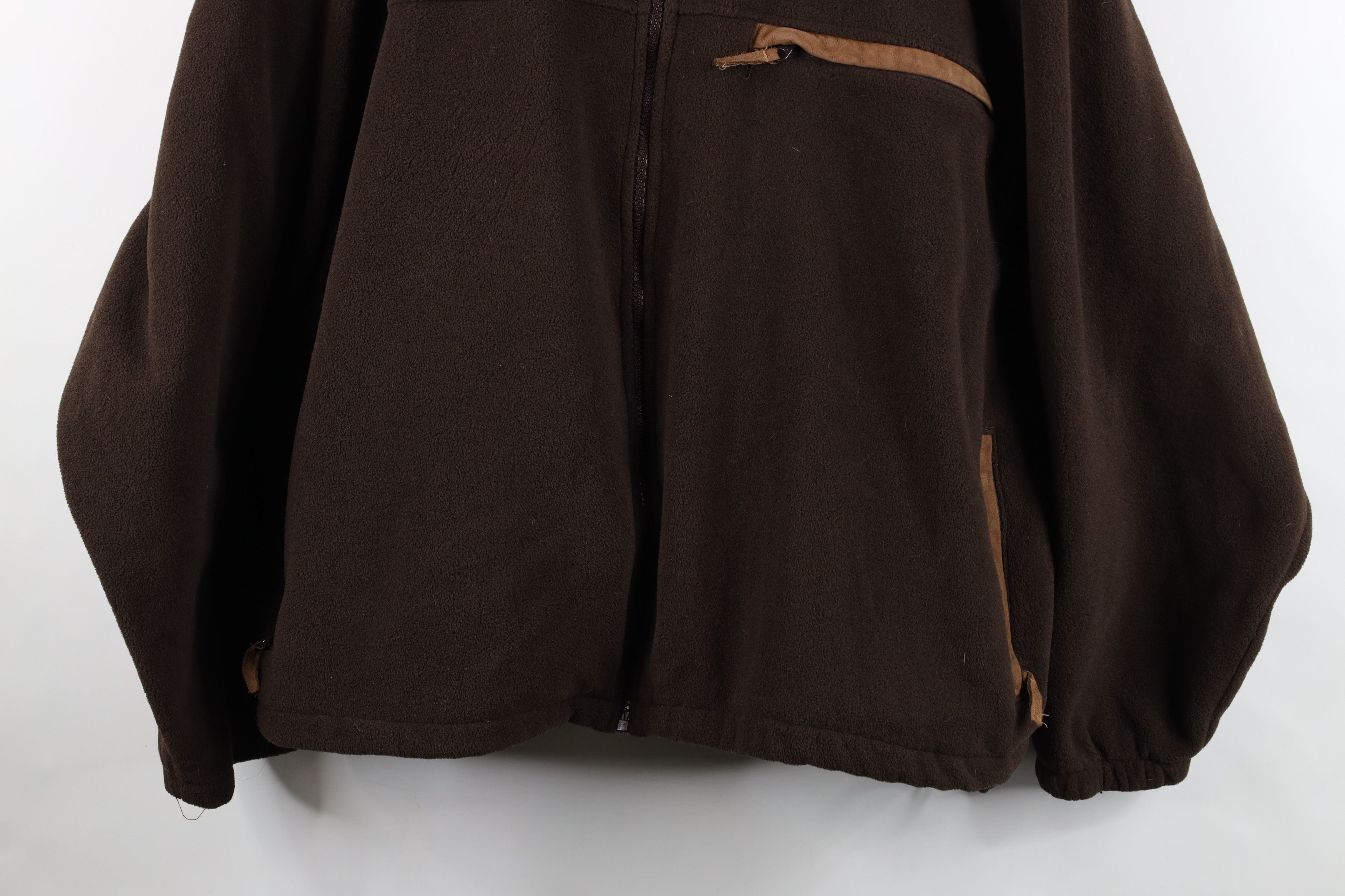 Cabelas Vintage 90s Cabelas Suede Leather Trim Zip Fleece Jacket Size US XXL / EU 58 / 5 - 3 Thumbnail