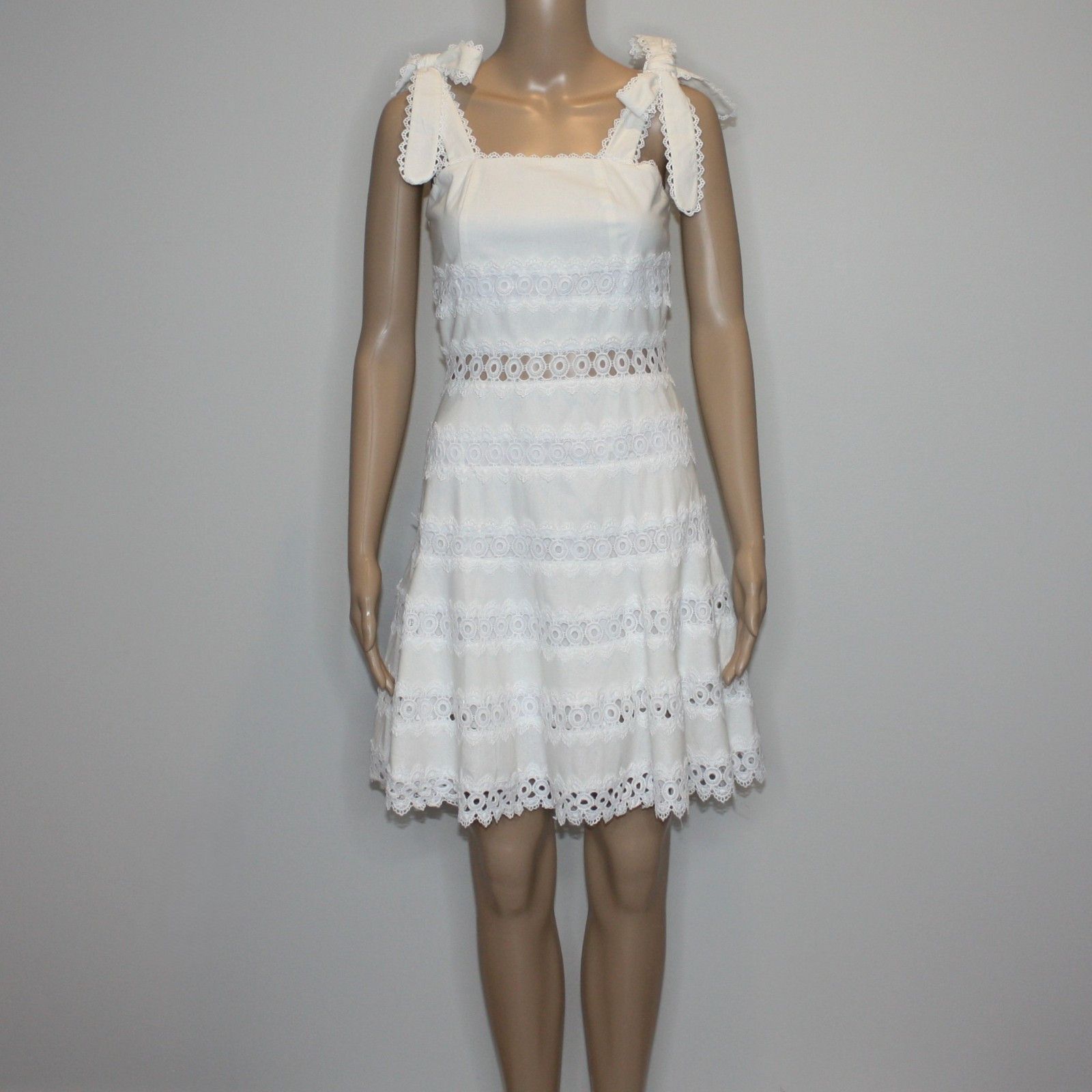 Other Goodnight Macaroon 'Dolly' Crochet Tied Straps Dress NWT Size S / US 4 / IT 40 - 2 Thumbnail