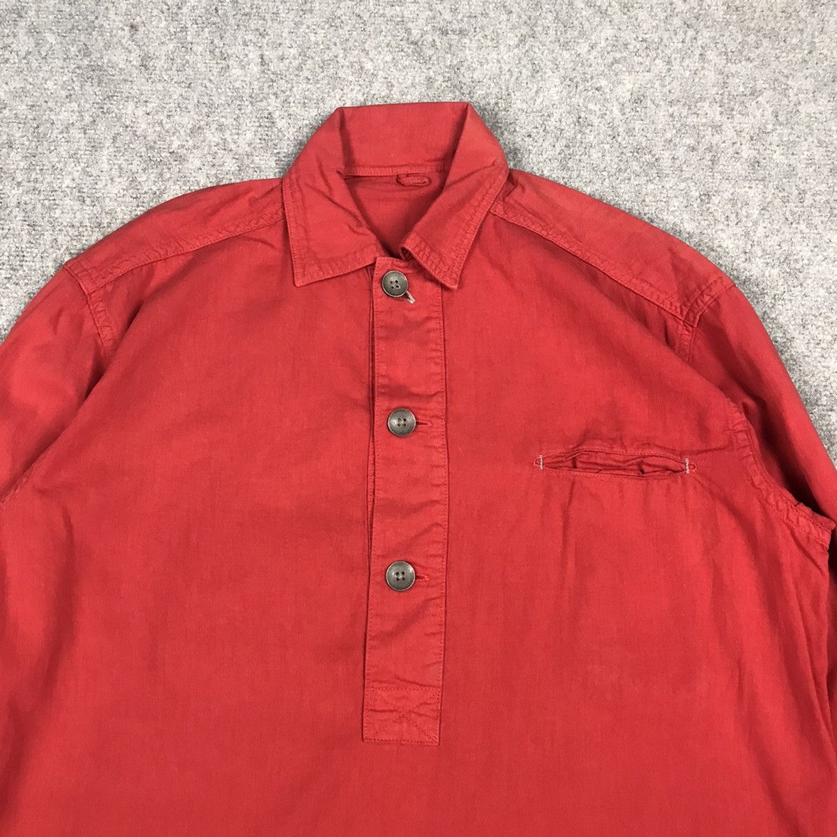 45rpm 45rpm Red Sun faded Half Button Long Sleeve Shirt Size US M / EU 48-50 / 2 - 2 Thumbnail