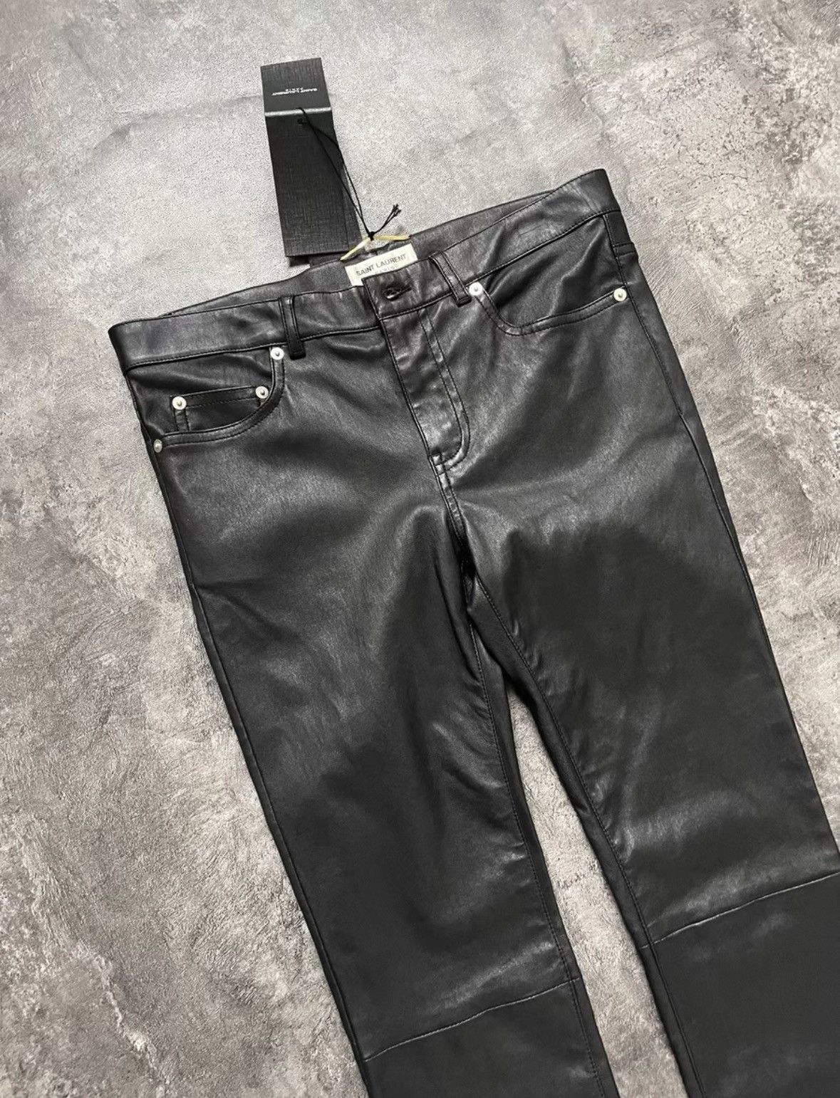 Saint Laurent Paris SAINT LAURENT LEATHER PANTS Size 30" / US 8 / IT 44 - 3 Thumbnail