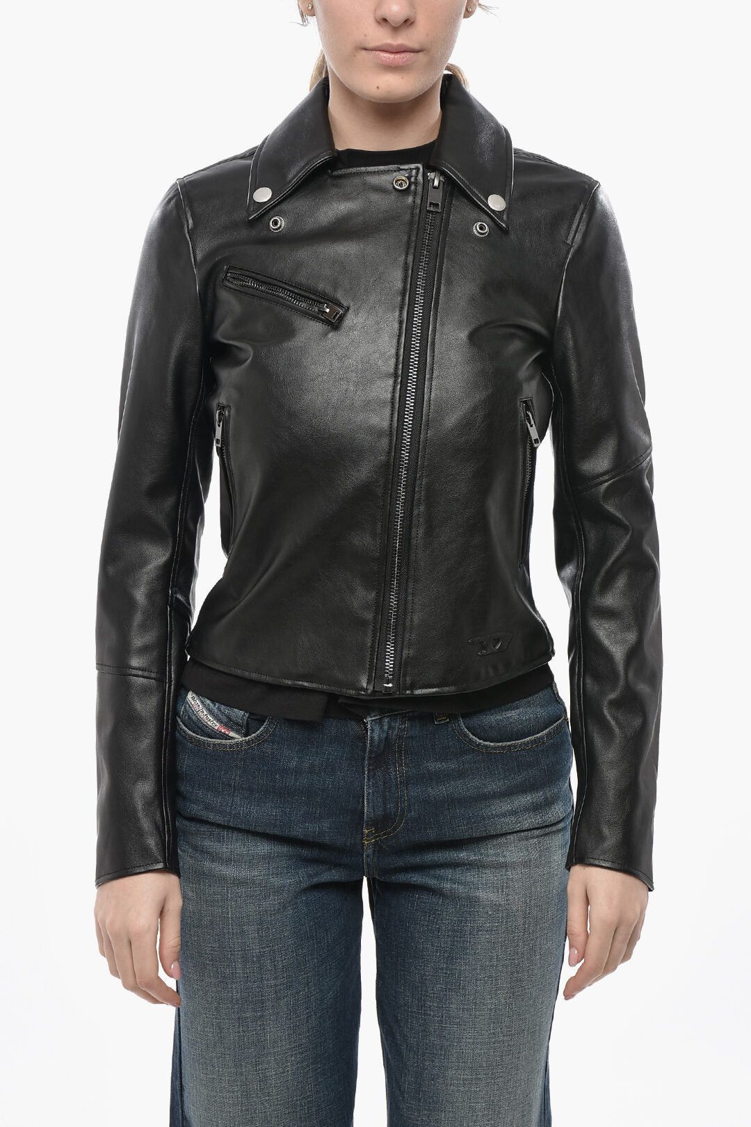 Diesel Vegan Leather Biker Jacket R-SINYA-A-NEW Size S / US 4 / IT 40 - 1 Thumbnail