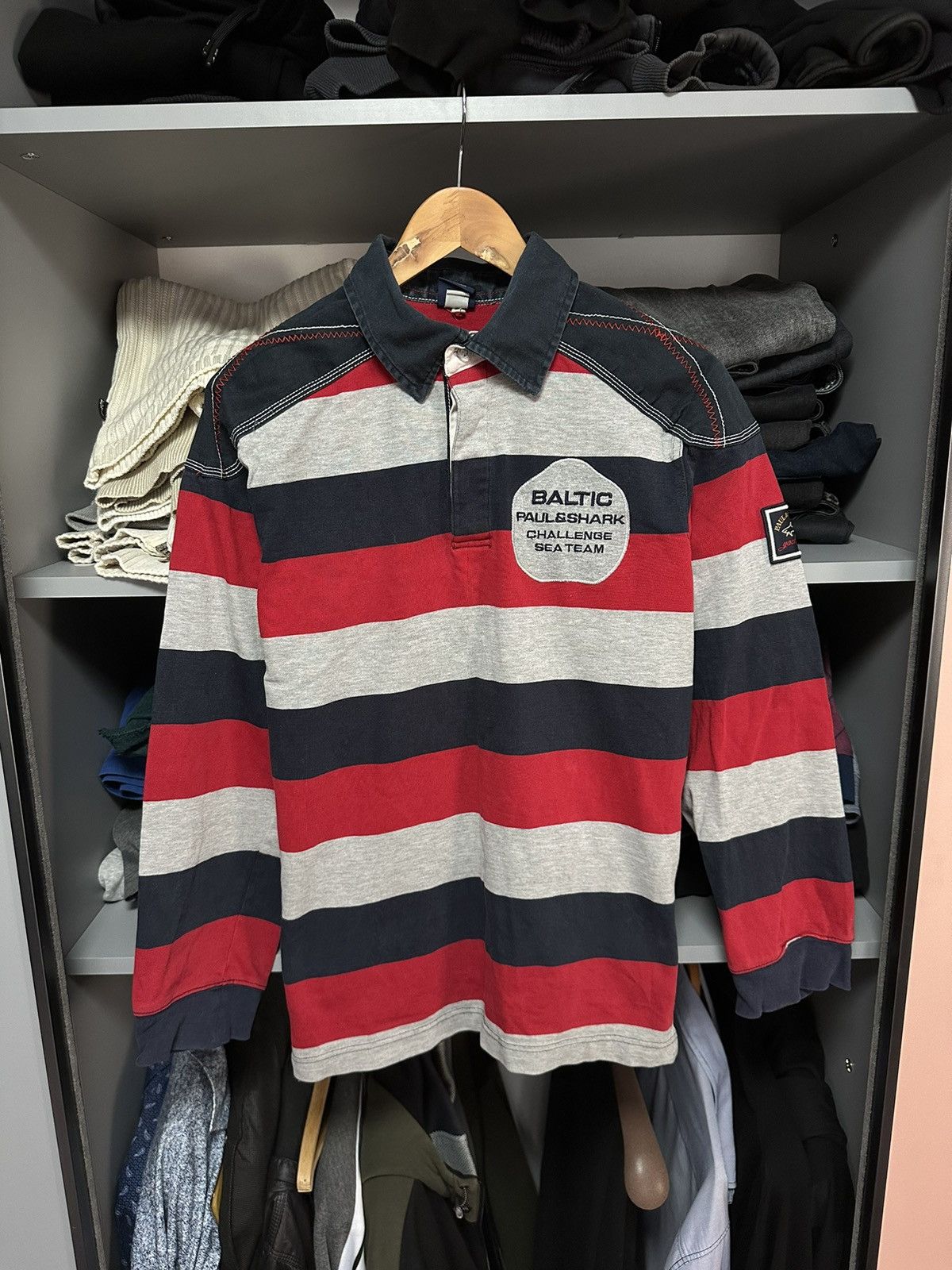 Paul & Shark × Vintage Vintage Paul&Shark Rugby Shirt Y2K Size US L / EU 52-54 / 3 - 2 Thumbnail