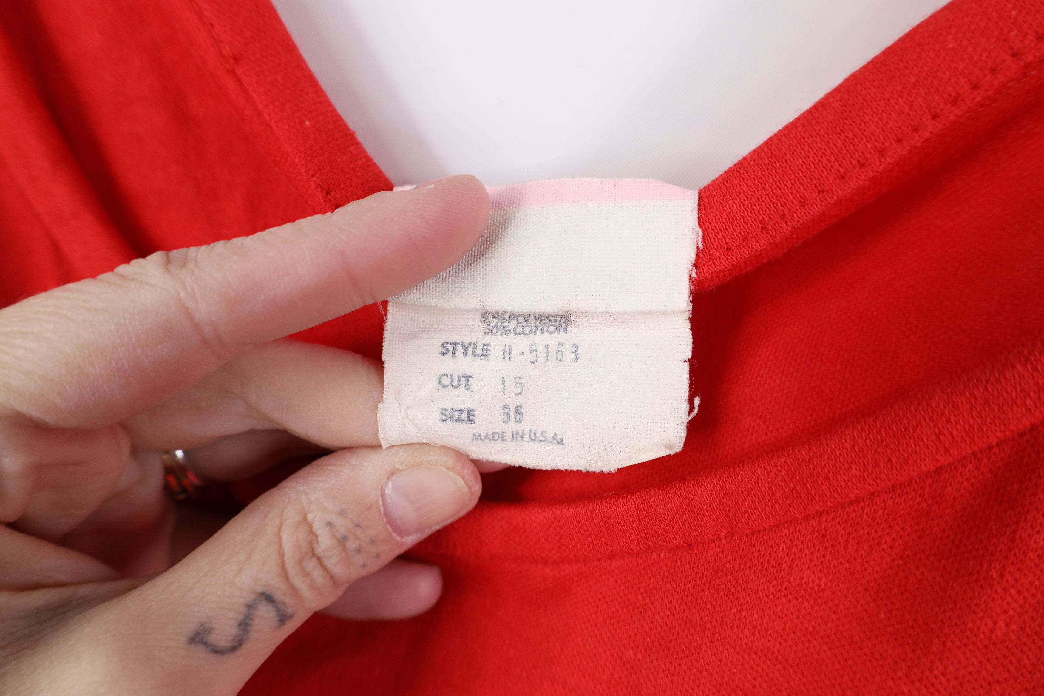 Vintage Vintage 70s Streetwear Blank Knit Tank Top T-Shirt Red USA Size XS / US 0-2 / IT 36-38 - 5 Thumbnail
