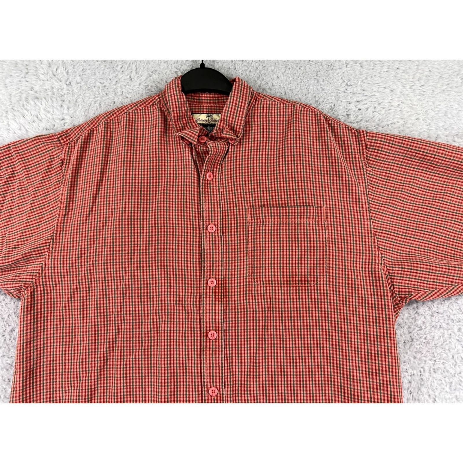 Tommy Bahama VINTAGE Tommy Bahama Shirt Mens Large Red Plaid Silk Button-Up Hawaiian Beach Resort 90s Mens L Red Silk Shirt Size US L / EU 52-54 / 3 - 4 Thumbnail